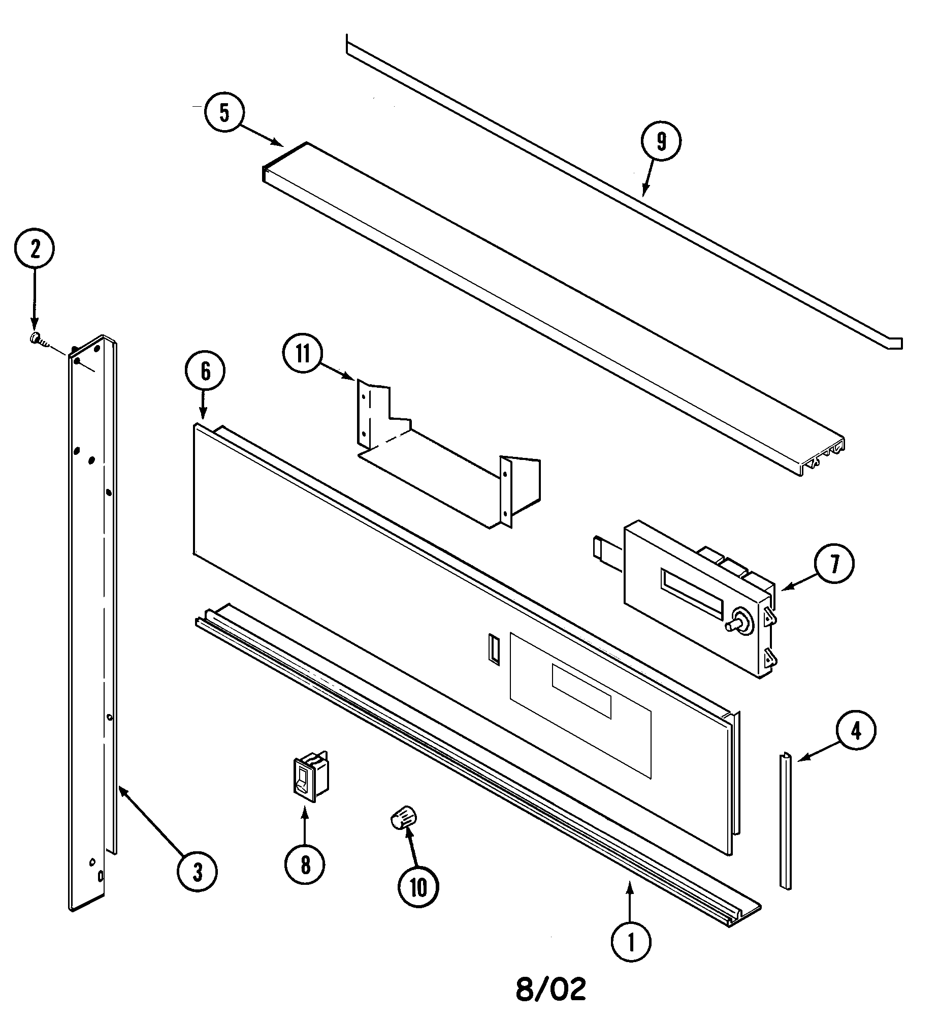 Magic Chef 9875XRB control panel diagram
