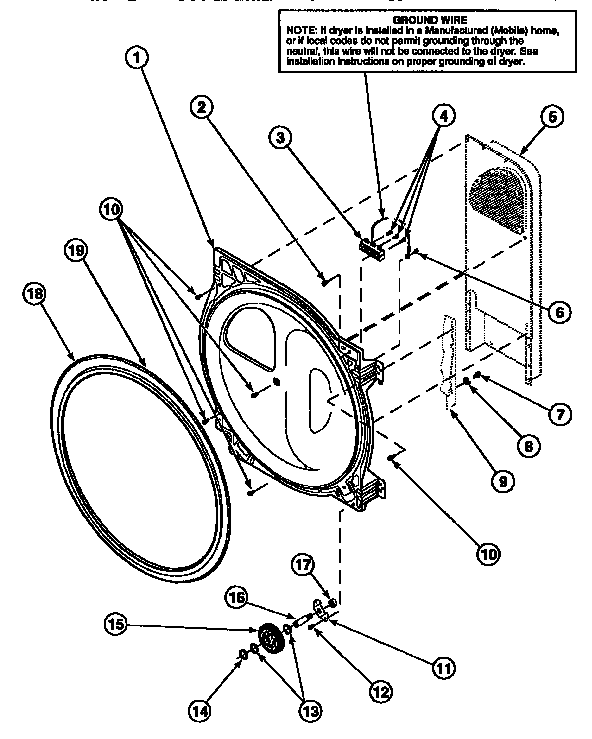 Amana LE8107W2-PLE8107W2 rear blkhd/seal/cylinder roller/term blk diagram