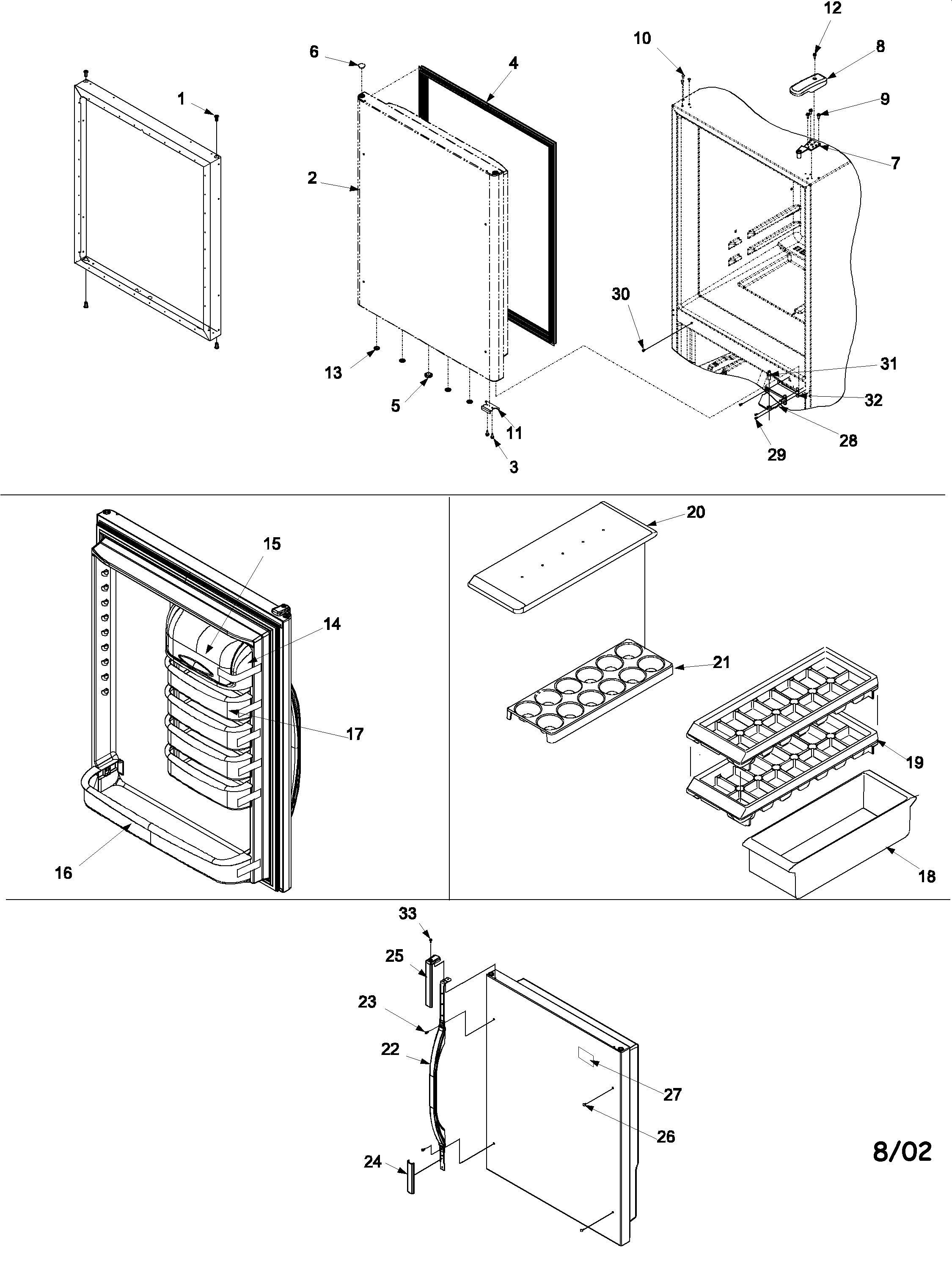 Kenmore 59662222200 refrigerator door diagram