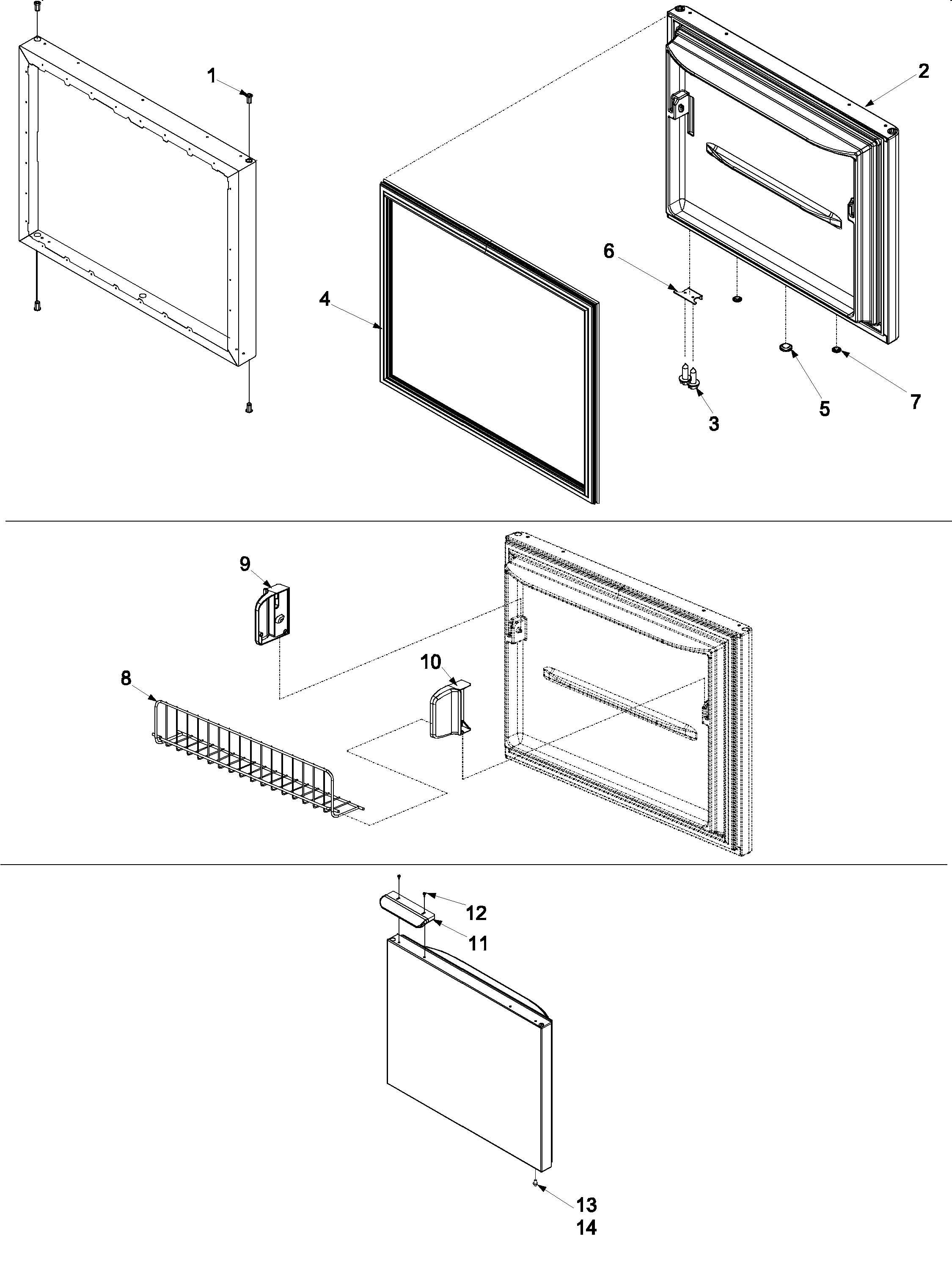 Kenmore 59662222200 freezer door diagram