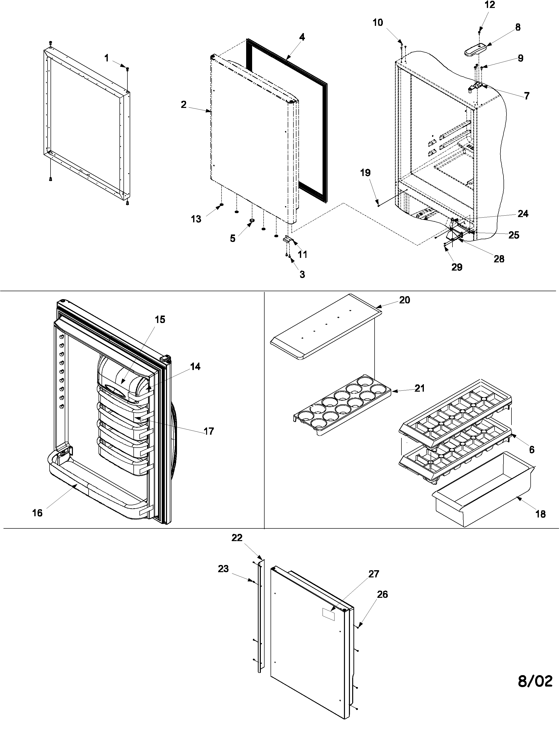 Kenmore 59662214200 refrigerator door diagram