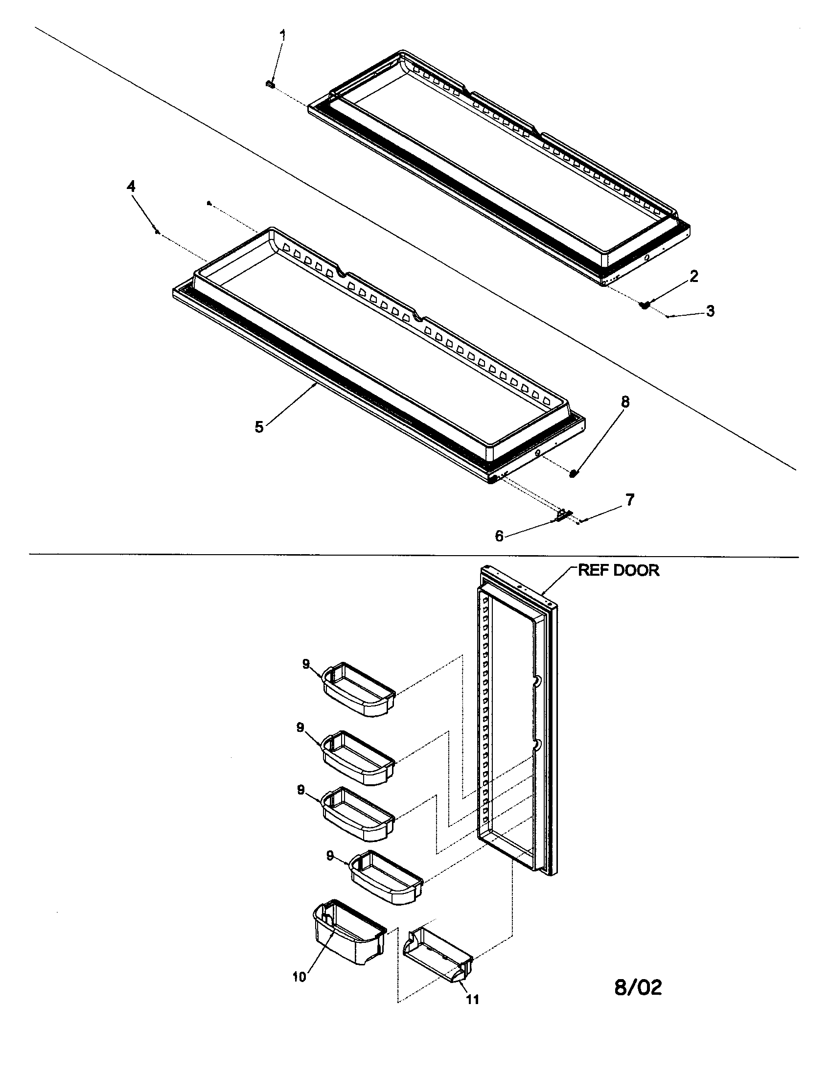 Kenmore 59652674200 refrigerator door diagram
