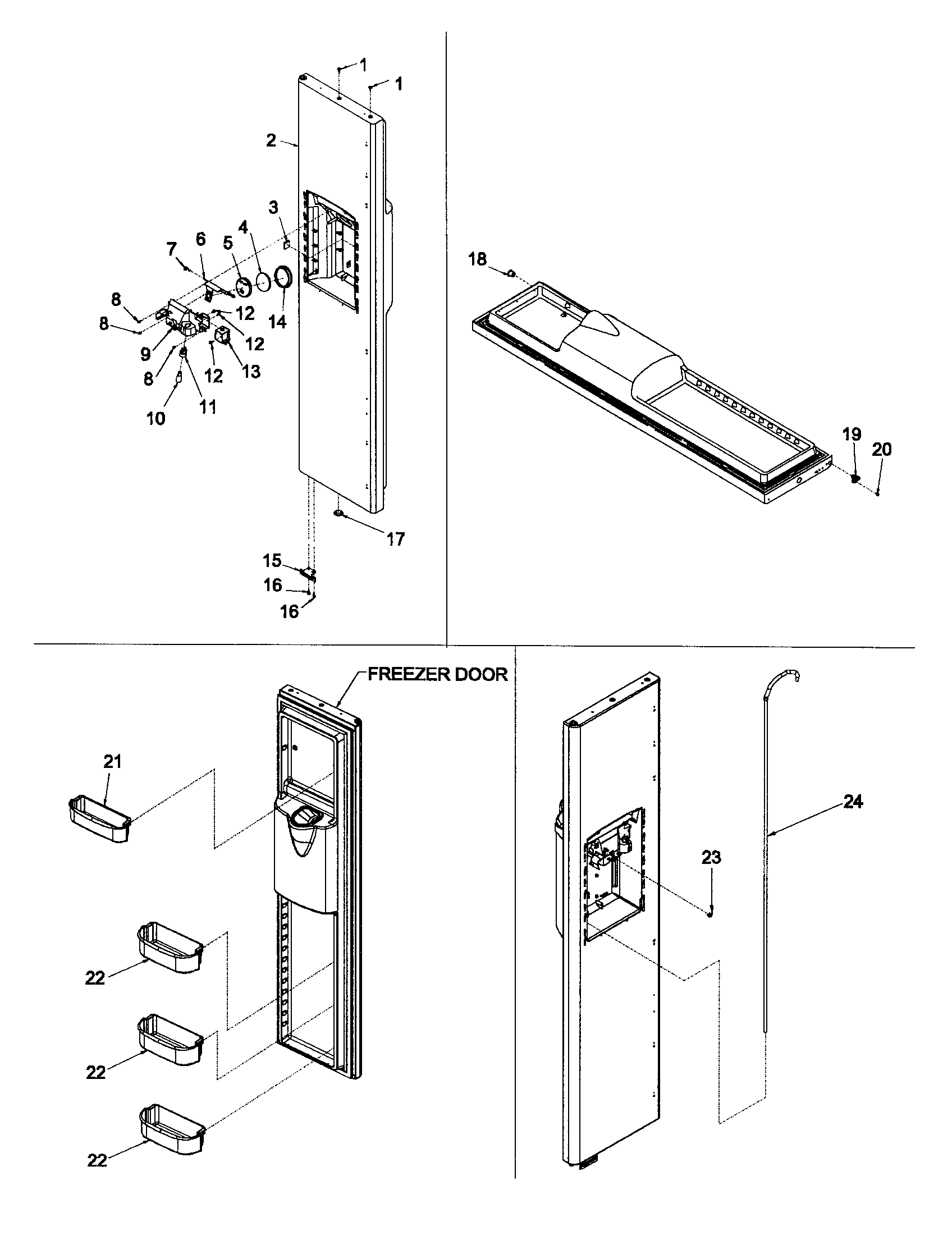 Kenmore 59652674200 freezer door diagram