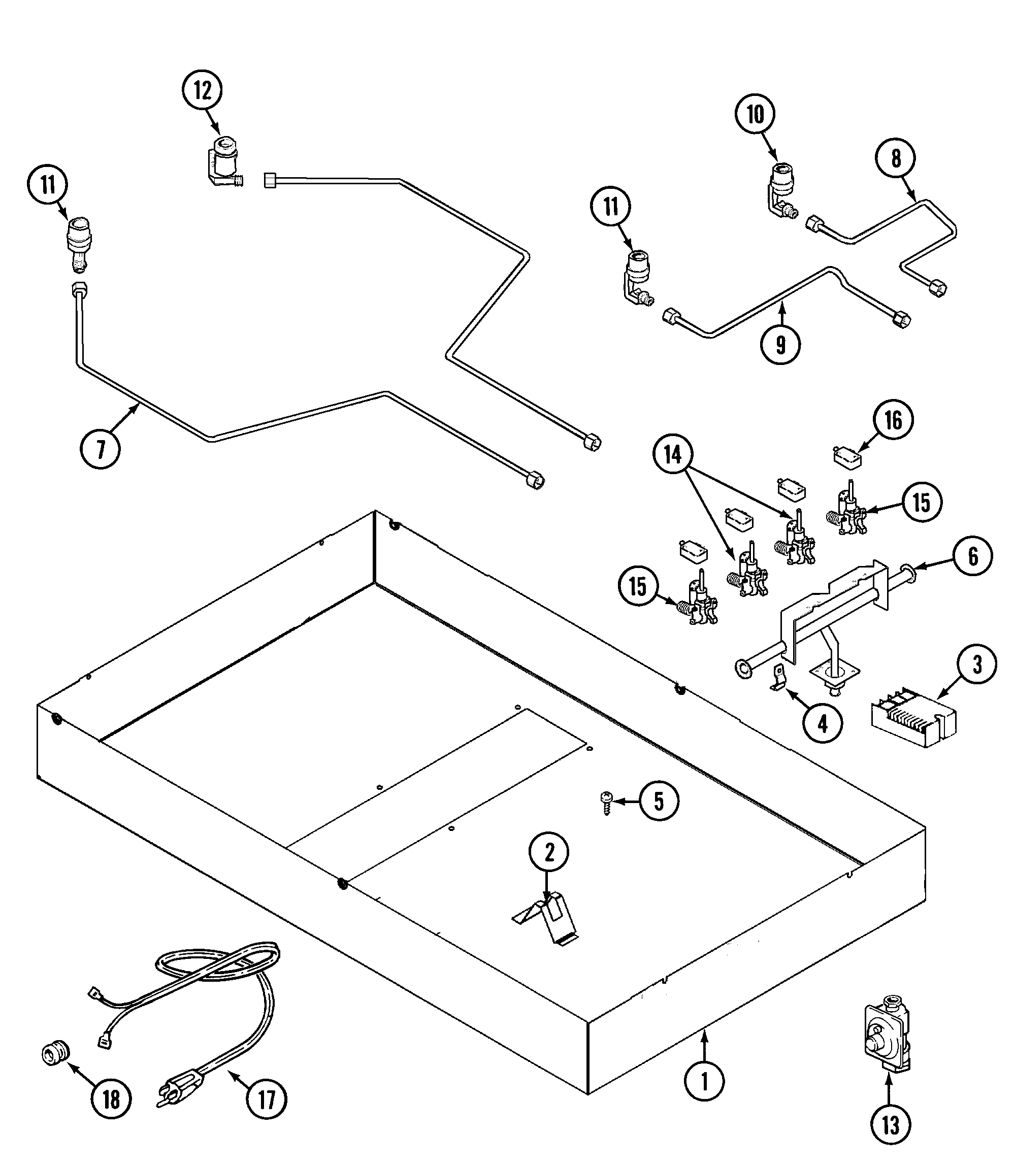 Jenn-Air CVG2420W body diagram