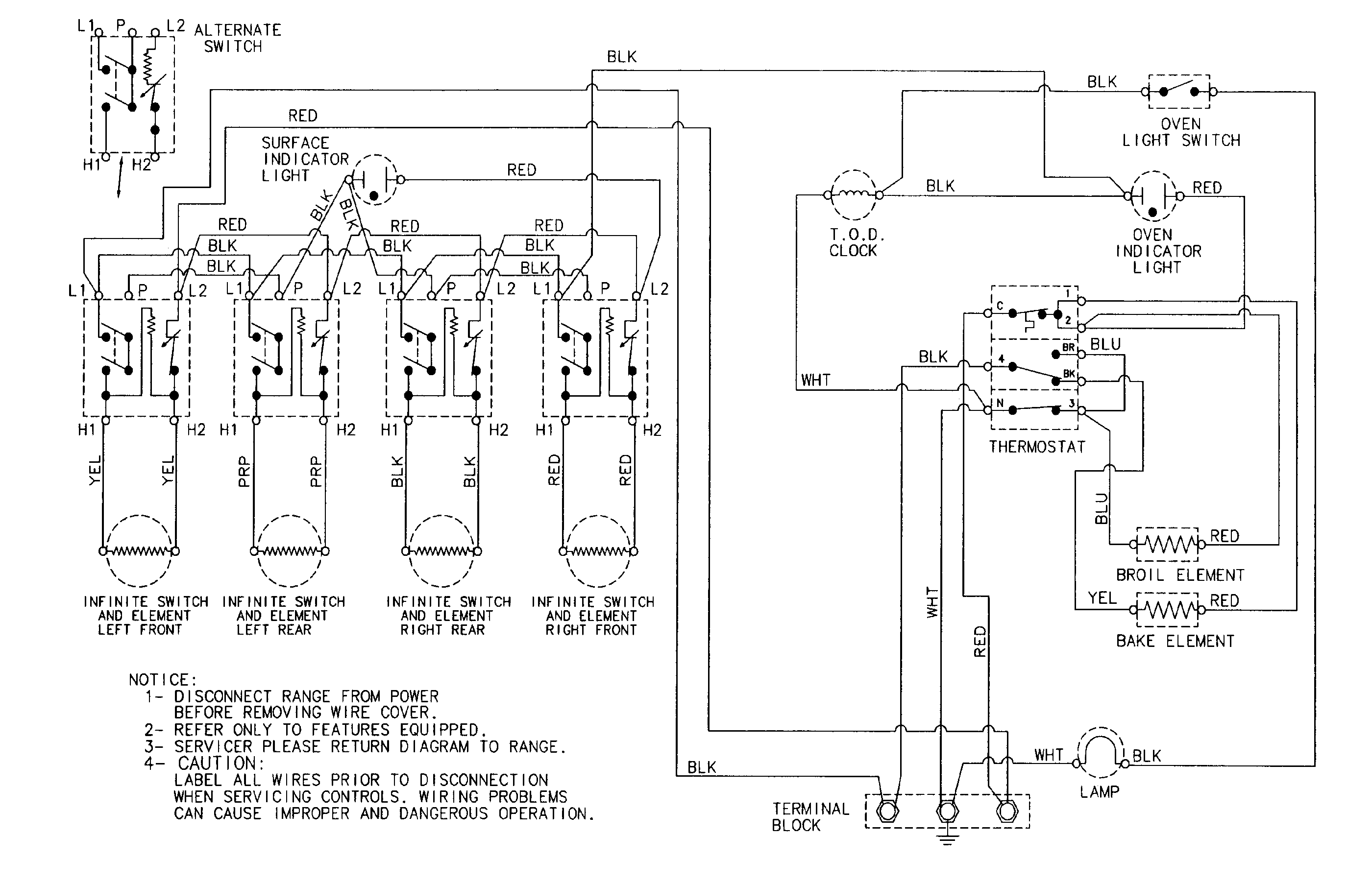 Magic Chef CER1360AAW wiring information diagram