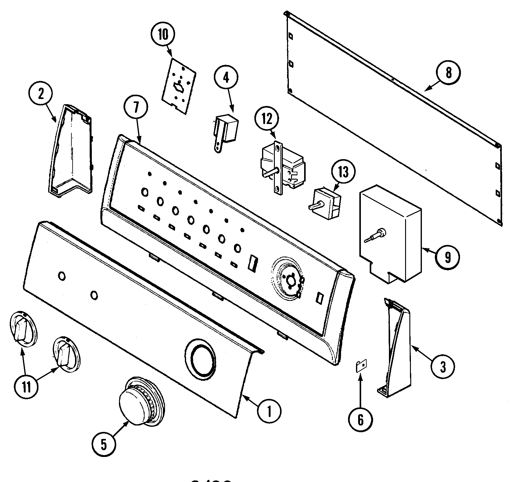 Crosley CDG7000W control panel diagram