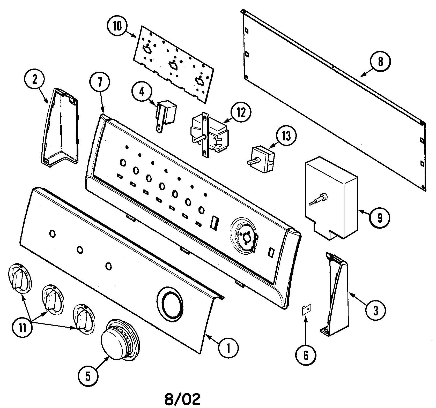 Crosley CDE8000A control panel diagram