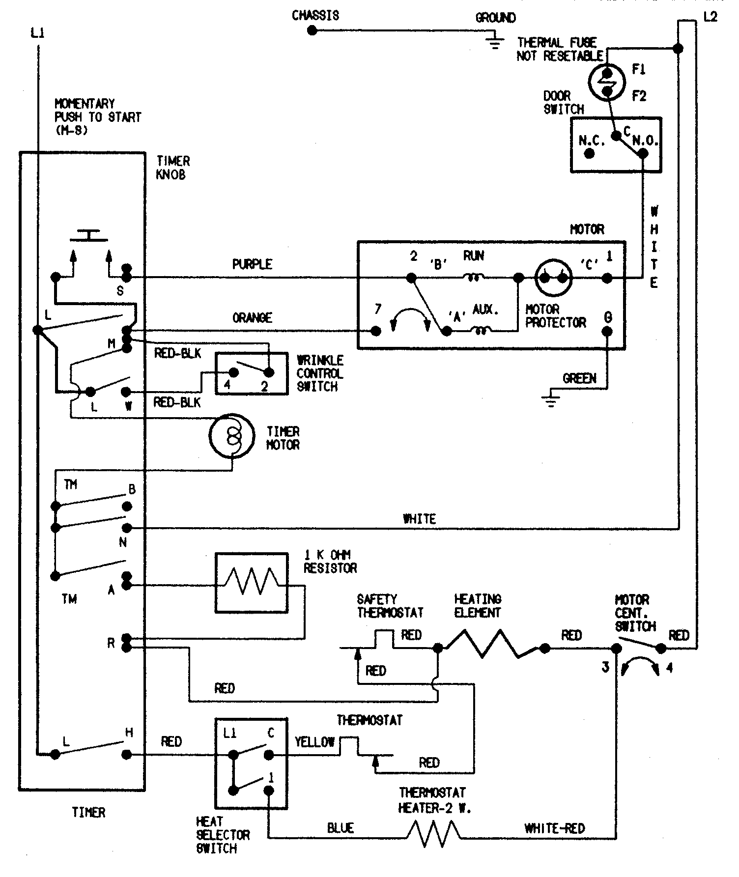 Hoover HYE2200AKW wiring information diagram