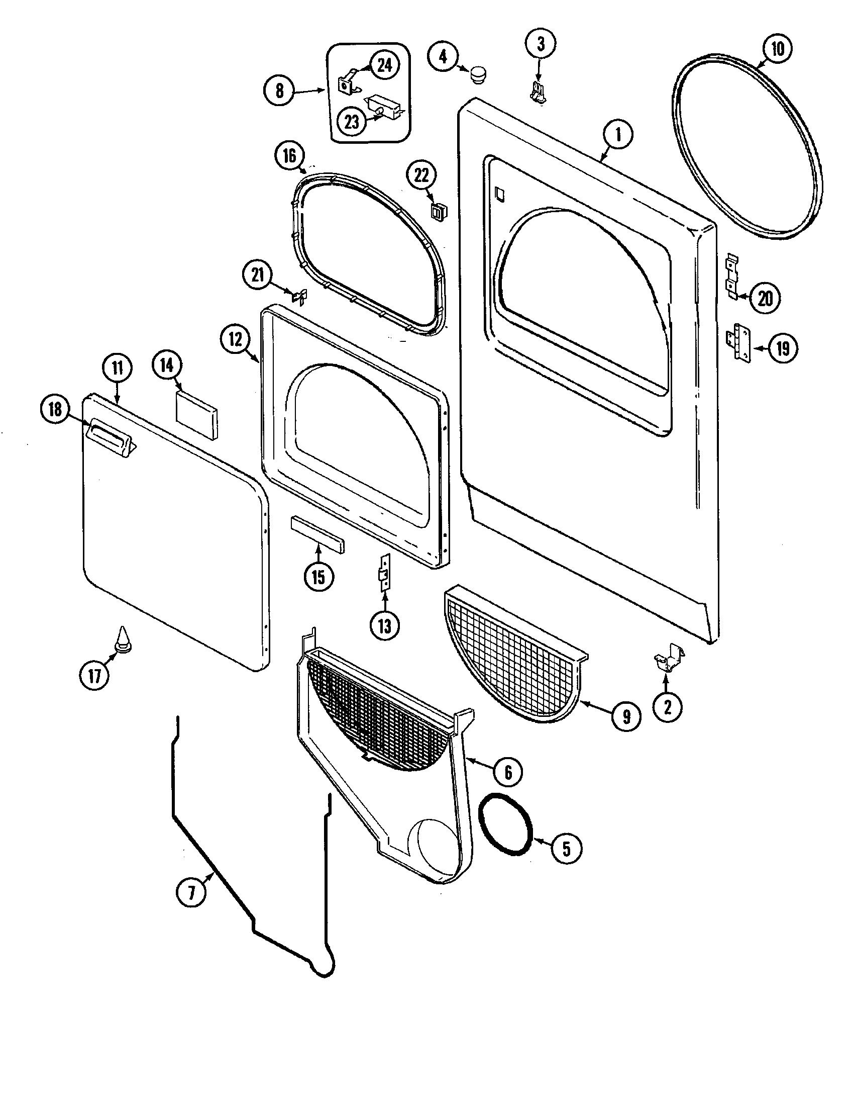 Hoover HYE2200AKW front diagram