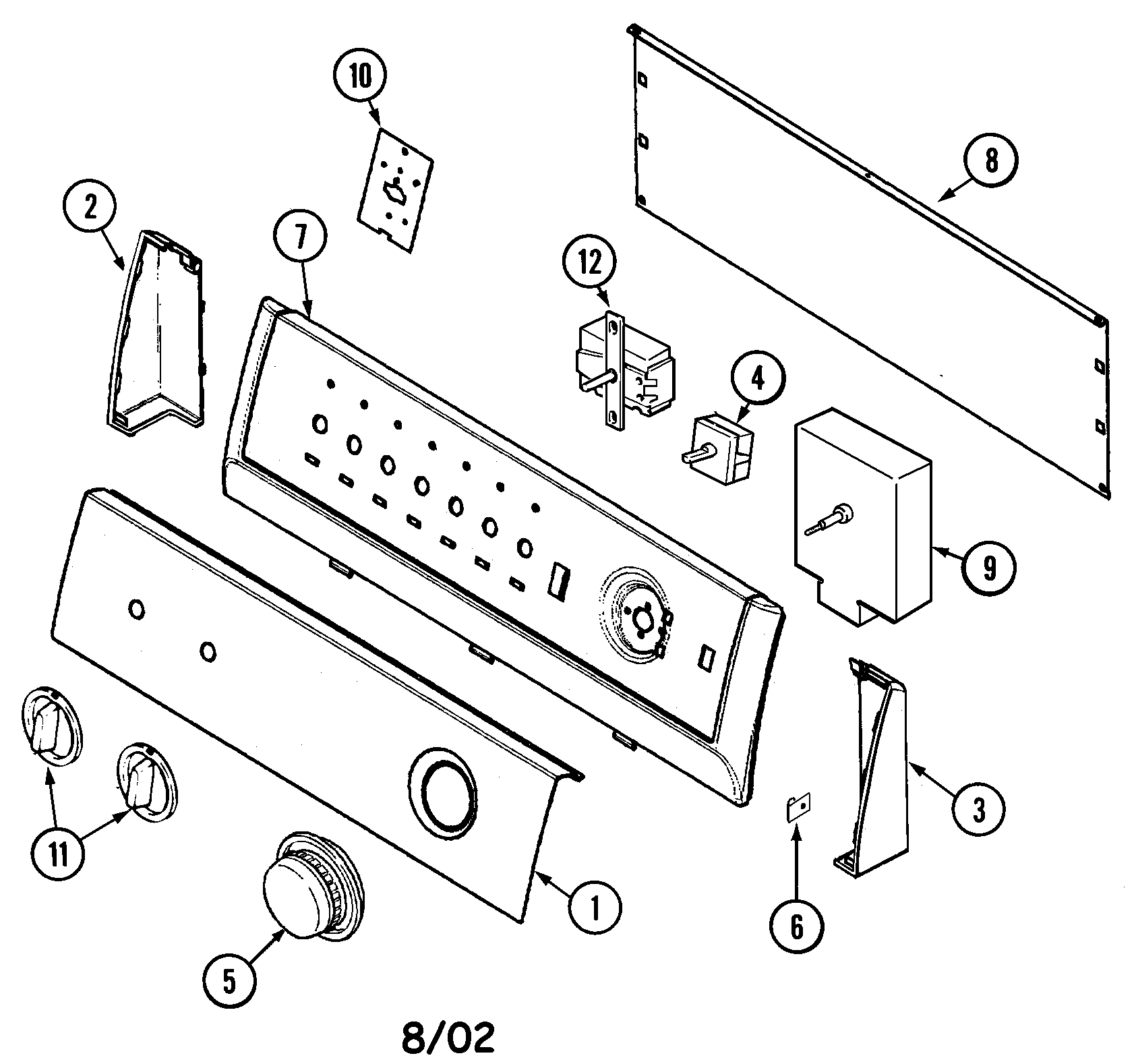 Hoover HYE2200AYW control panel diagram