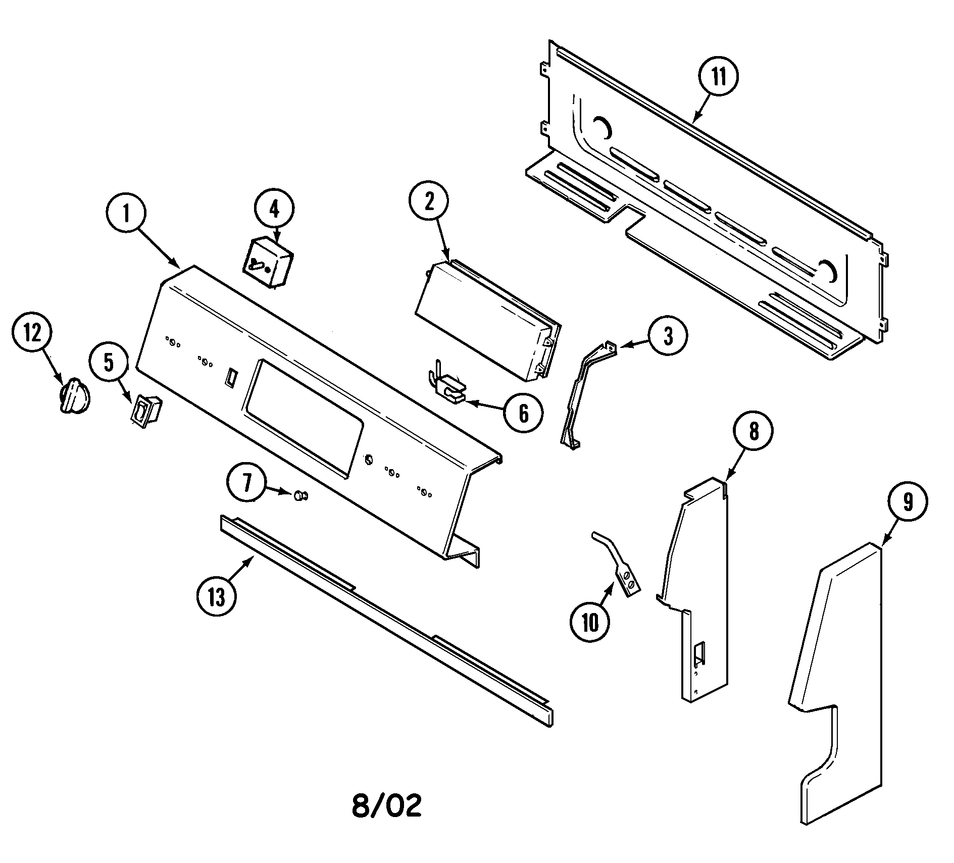 Amana DCF4205BT control panel diagram