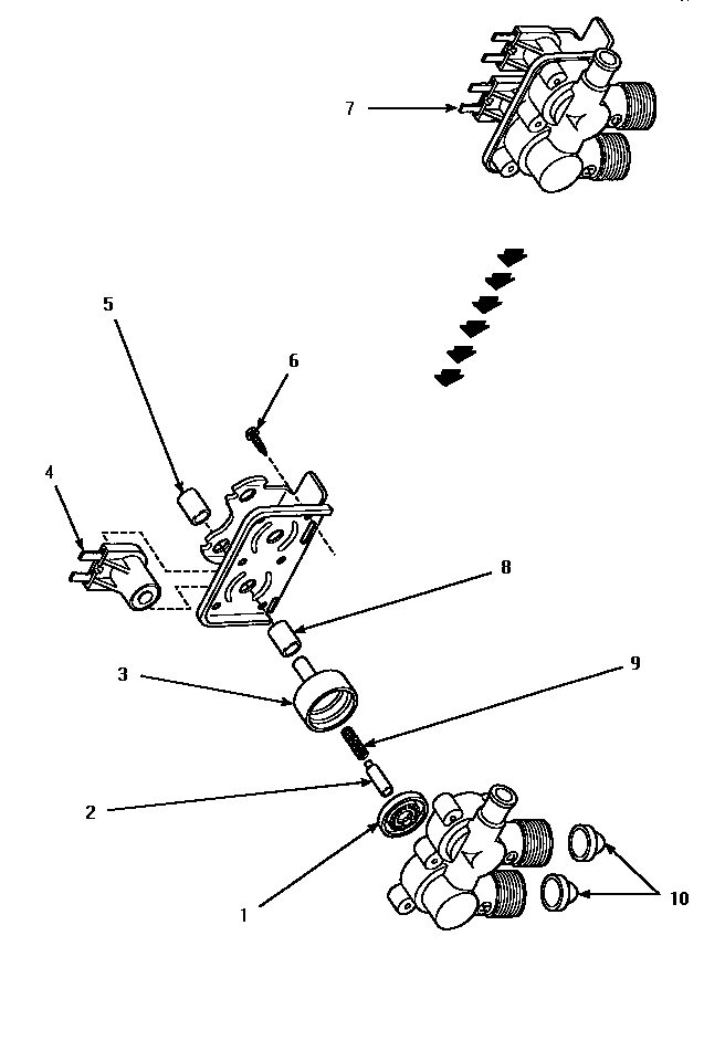 Amana LWM423L-P1176404WL mixing valve assy diagram