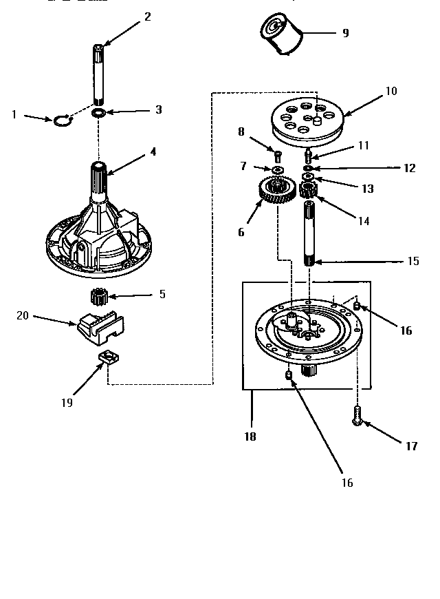 Amana LWM423L-P1176404WL 34526 transmission assy diagram