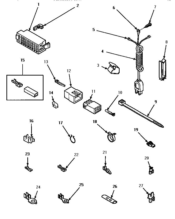Amana LWM423L-P1176404WL power cord & terminals diagram
