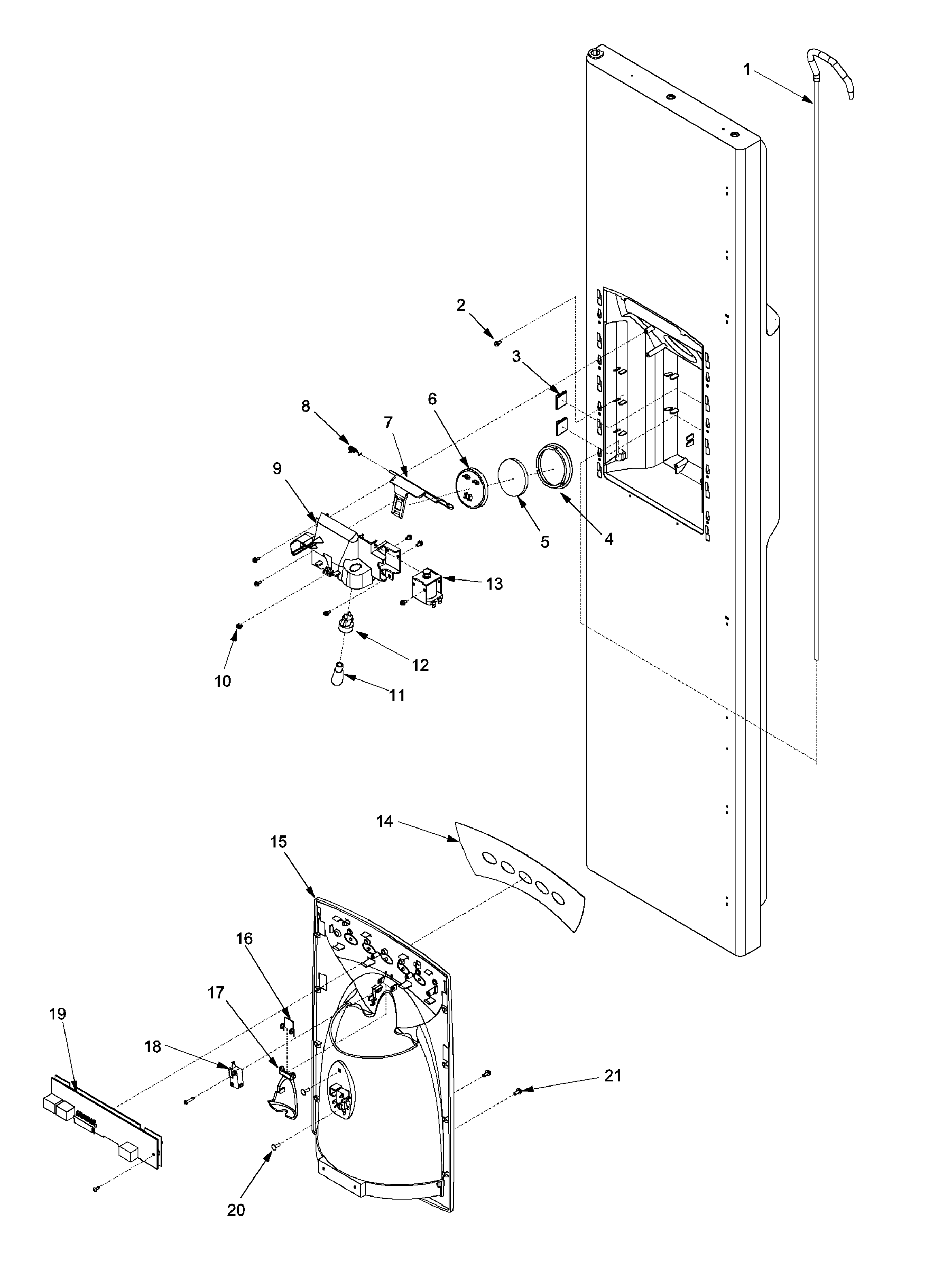 Amana XRSS264BB-PXRSS264BB0 fz door and facade diagram