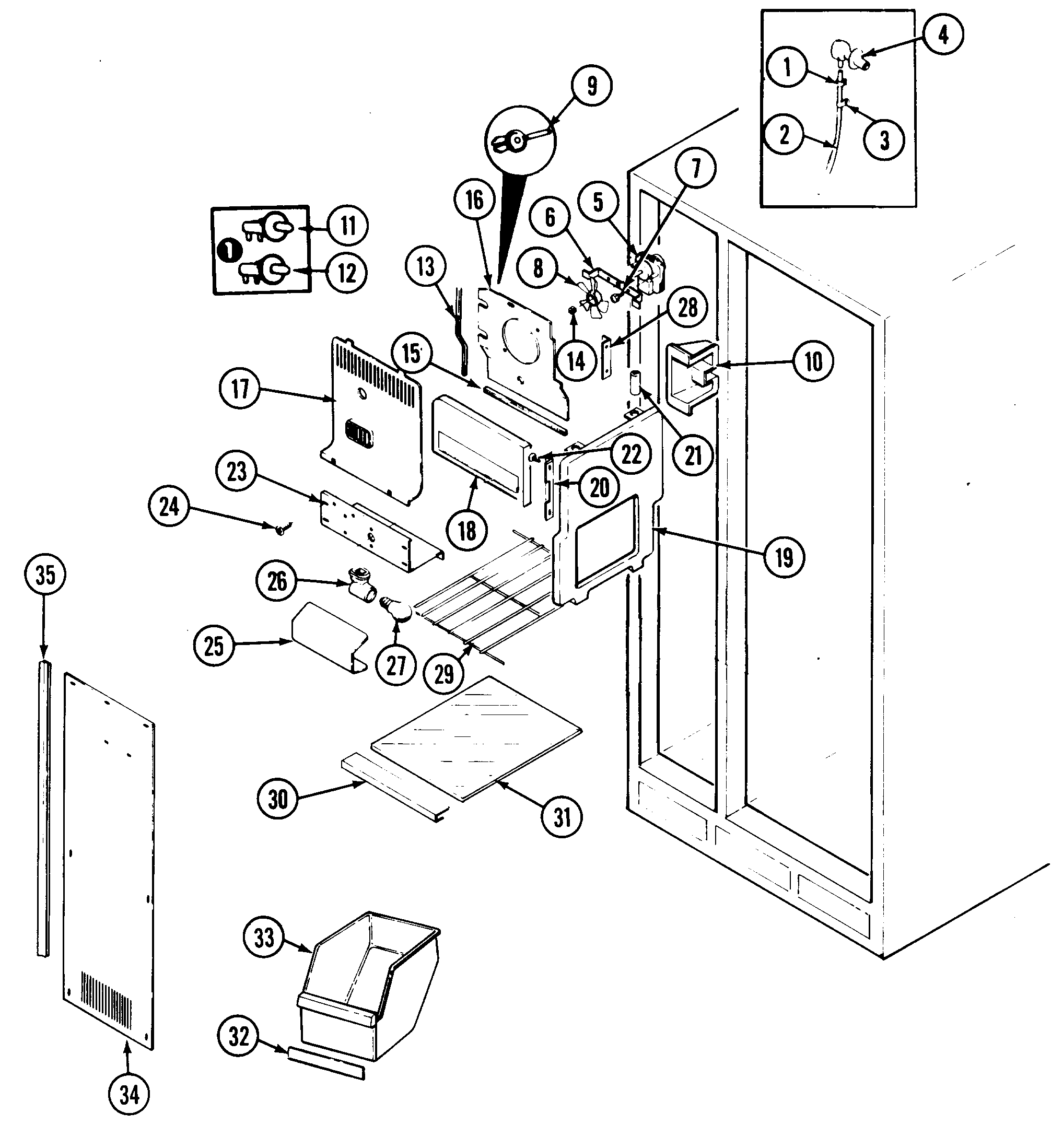 Maytag GS24X8DV-DR83B freezer compartment diagram