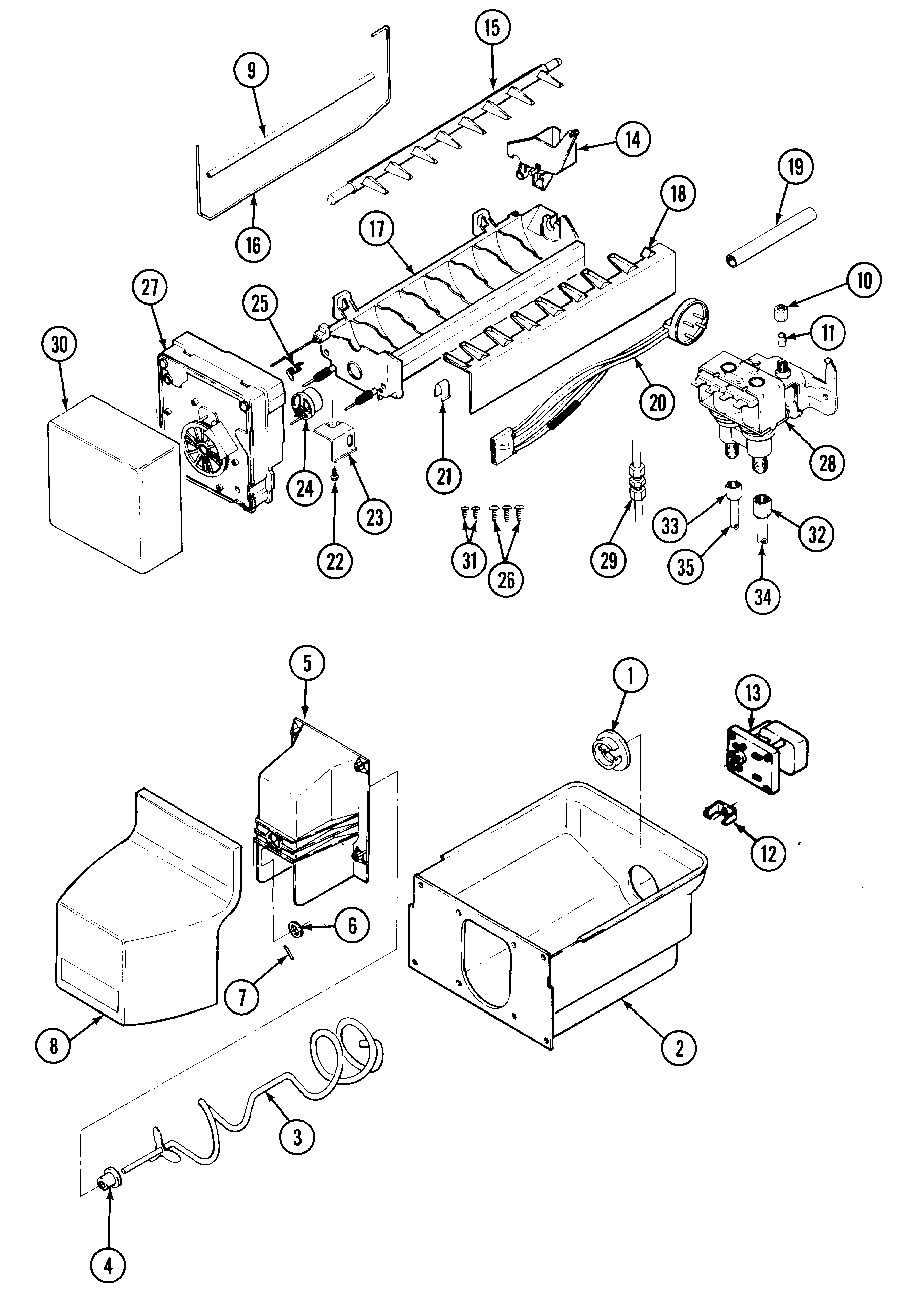 Maytag GS24X8DV-DR83B ice maker & bin diagram