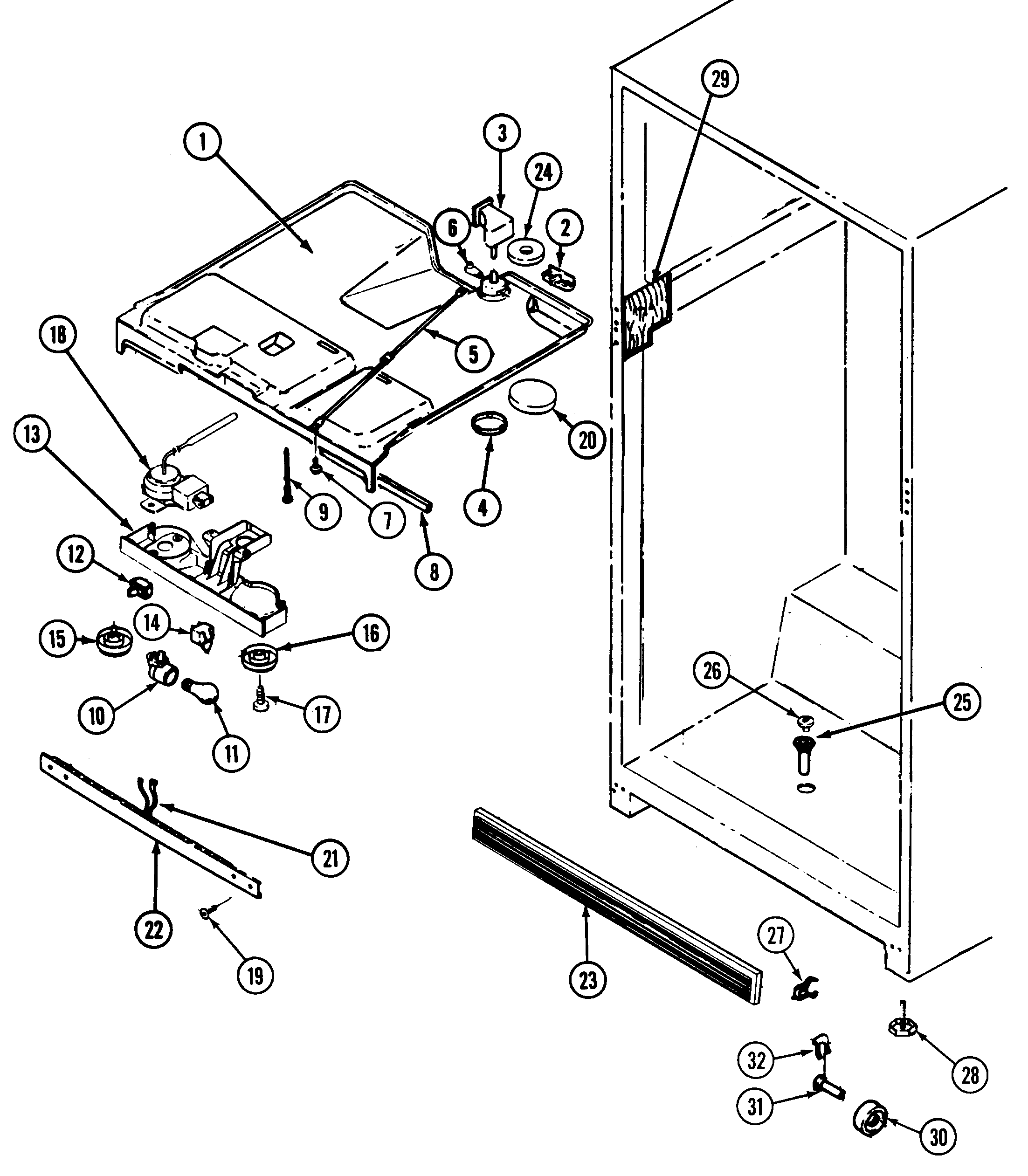 Norge NT177NA fresh food compartment diagram