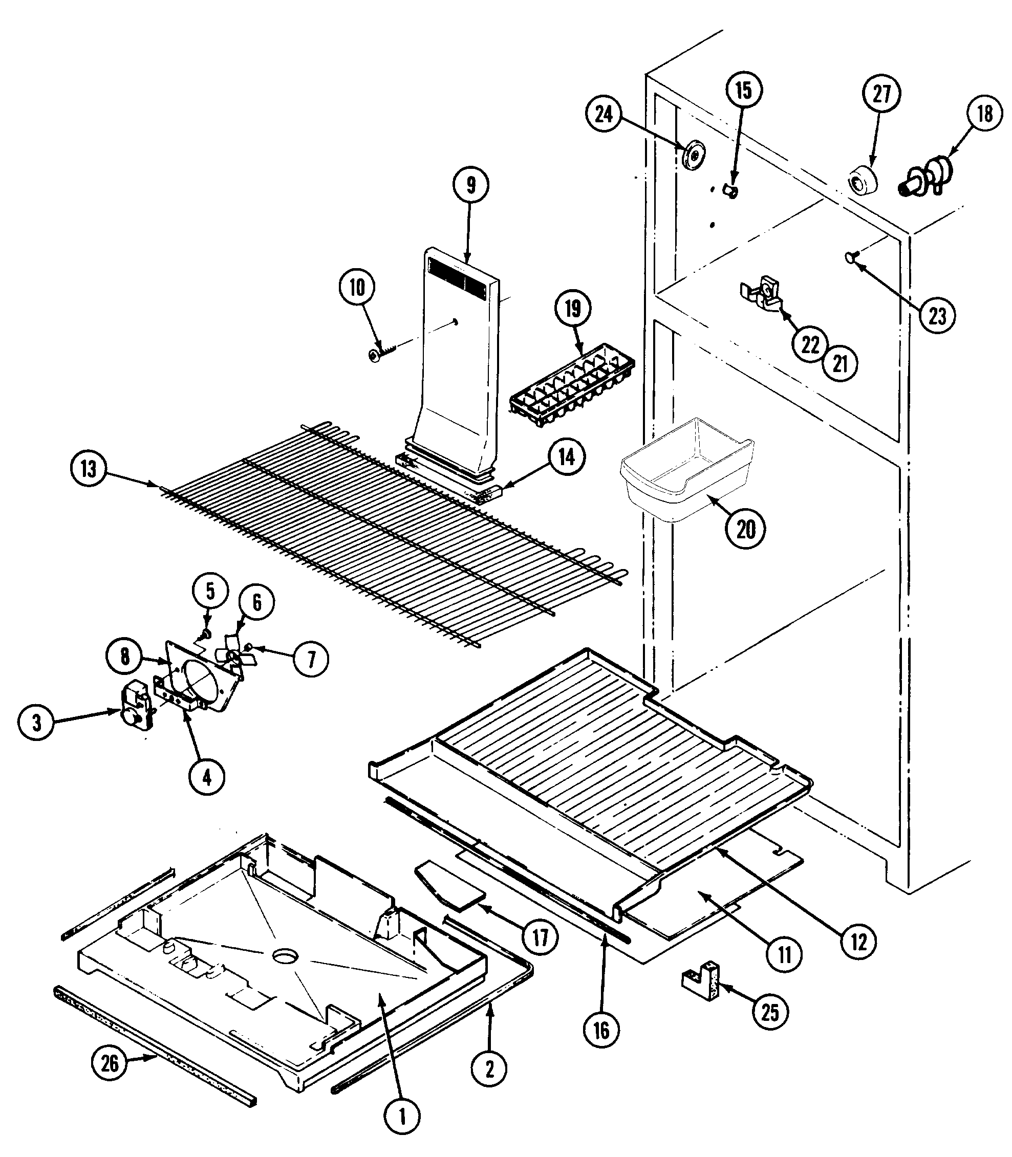 Norge NT177NA freezer compartment diagram
