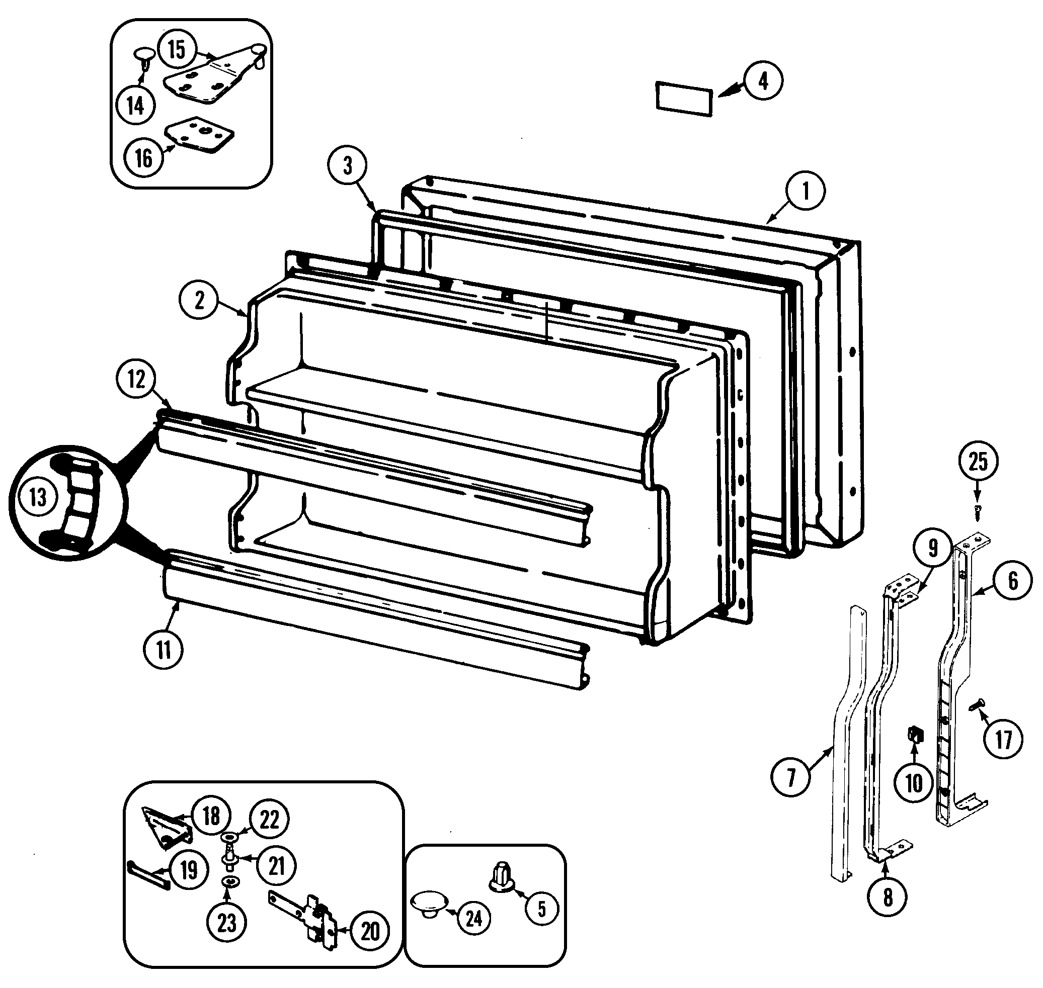 Norge NT177NA freezer door diagram