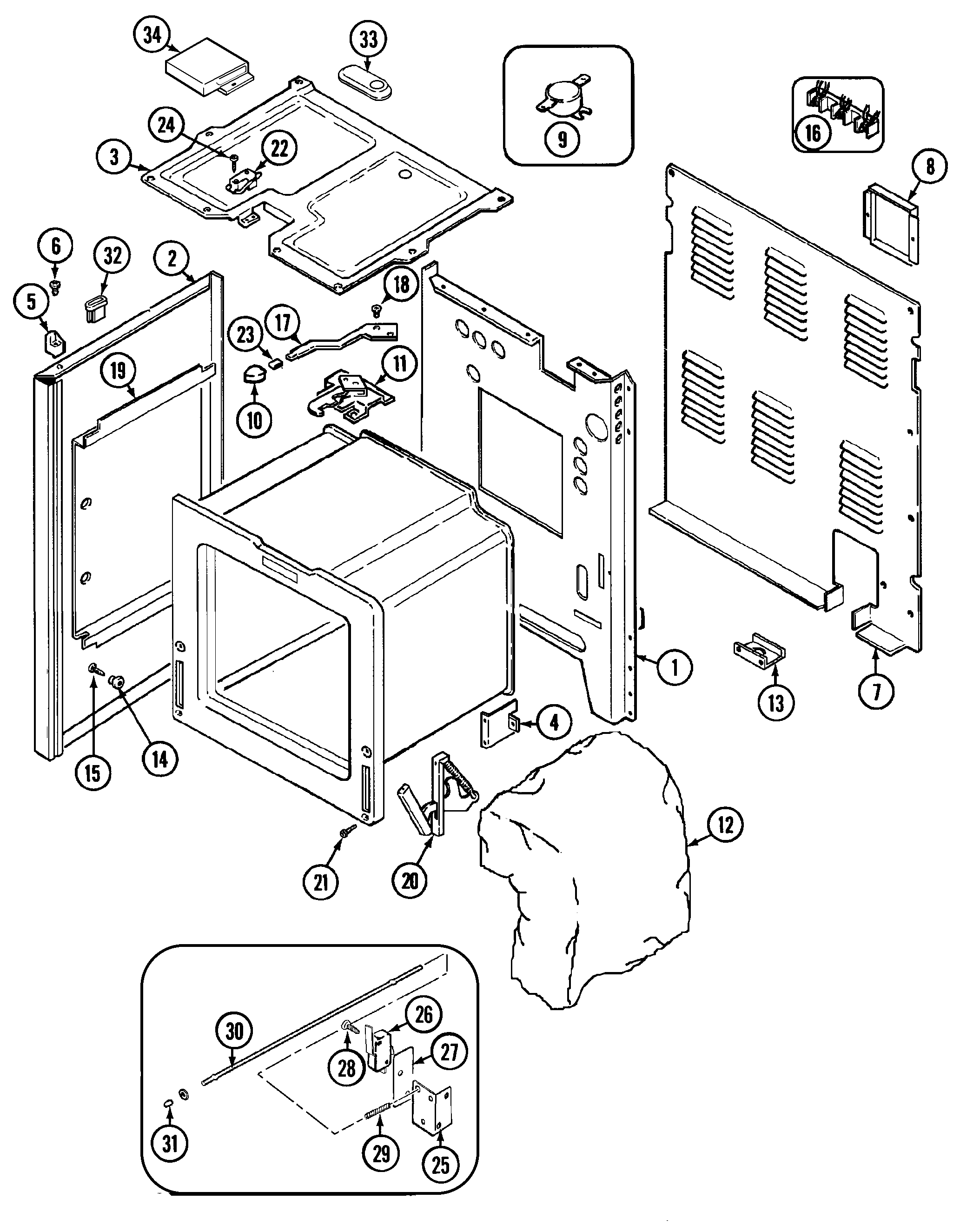 Maytag CRE9400ACW body diagram