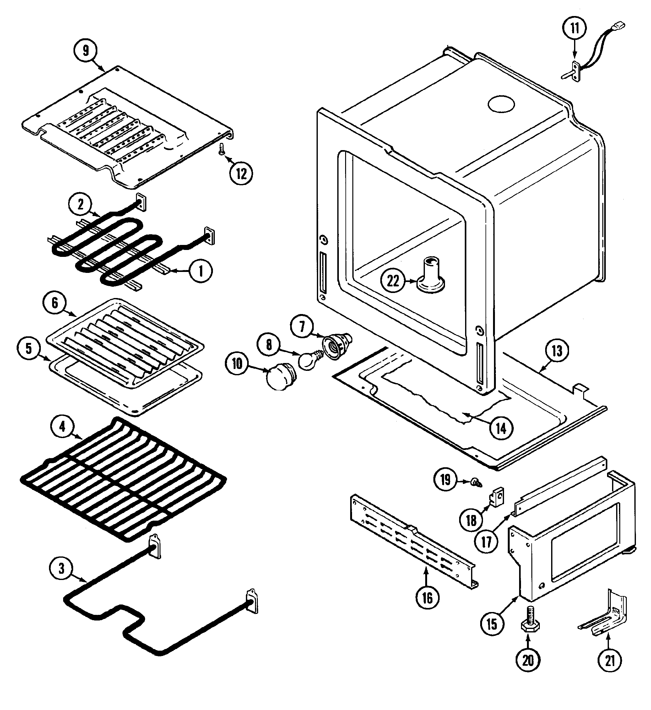 Maytag CRE9400ACW oven/base diagram