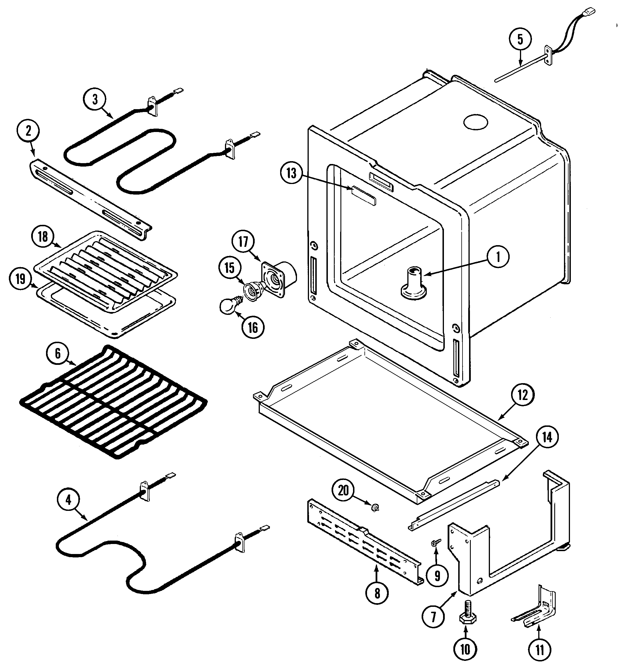 Maytag MER4530AAQ oven/base diagram