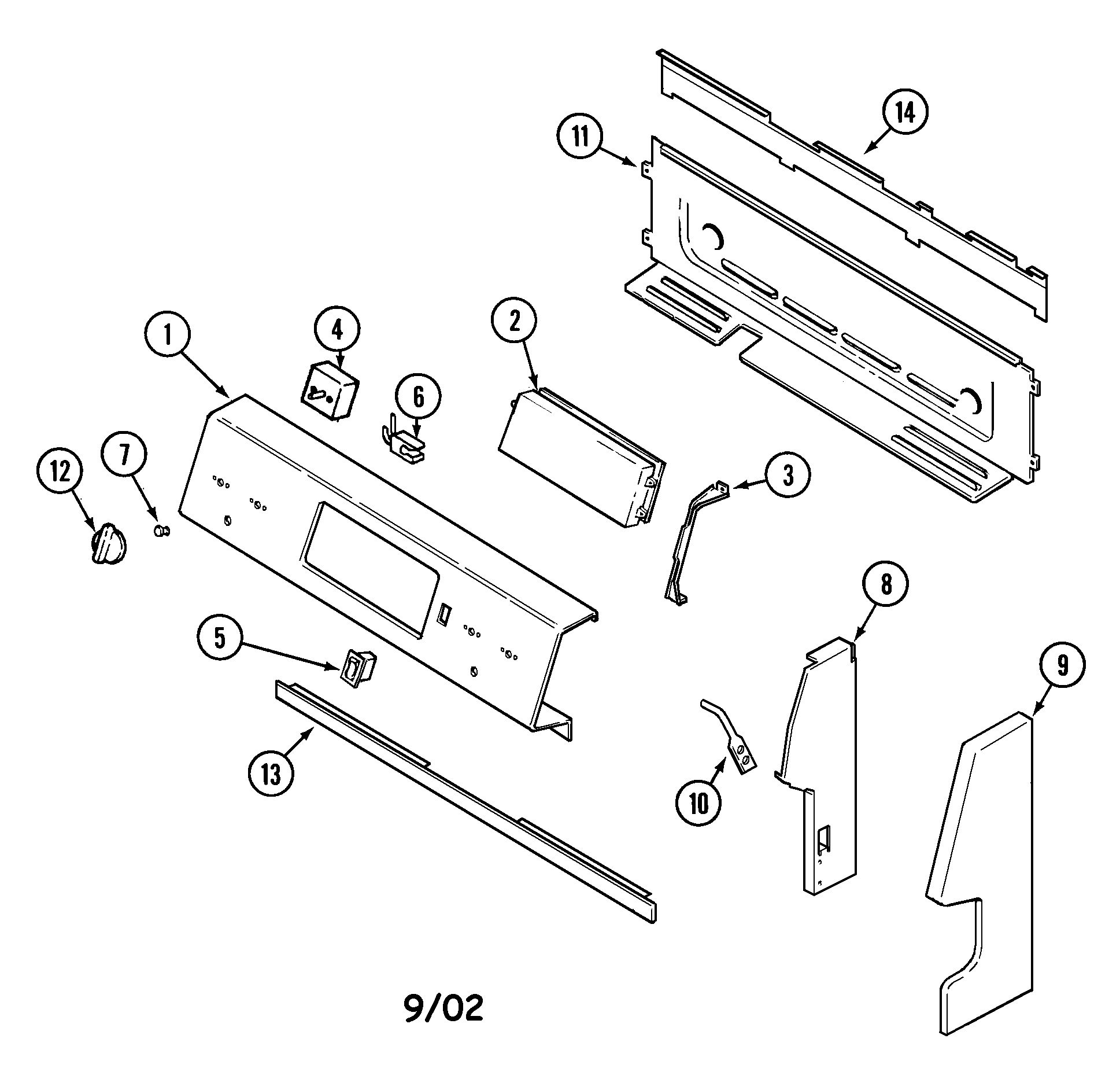 Maytag MER4530AAL control panel diagram