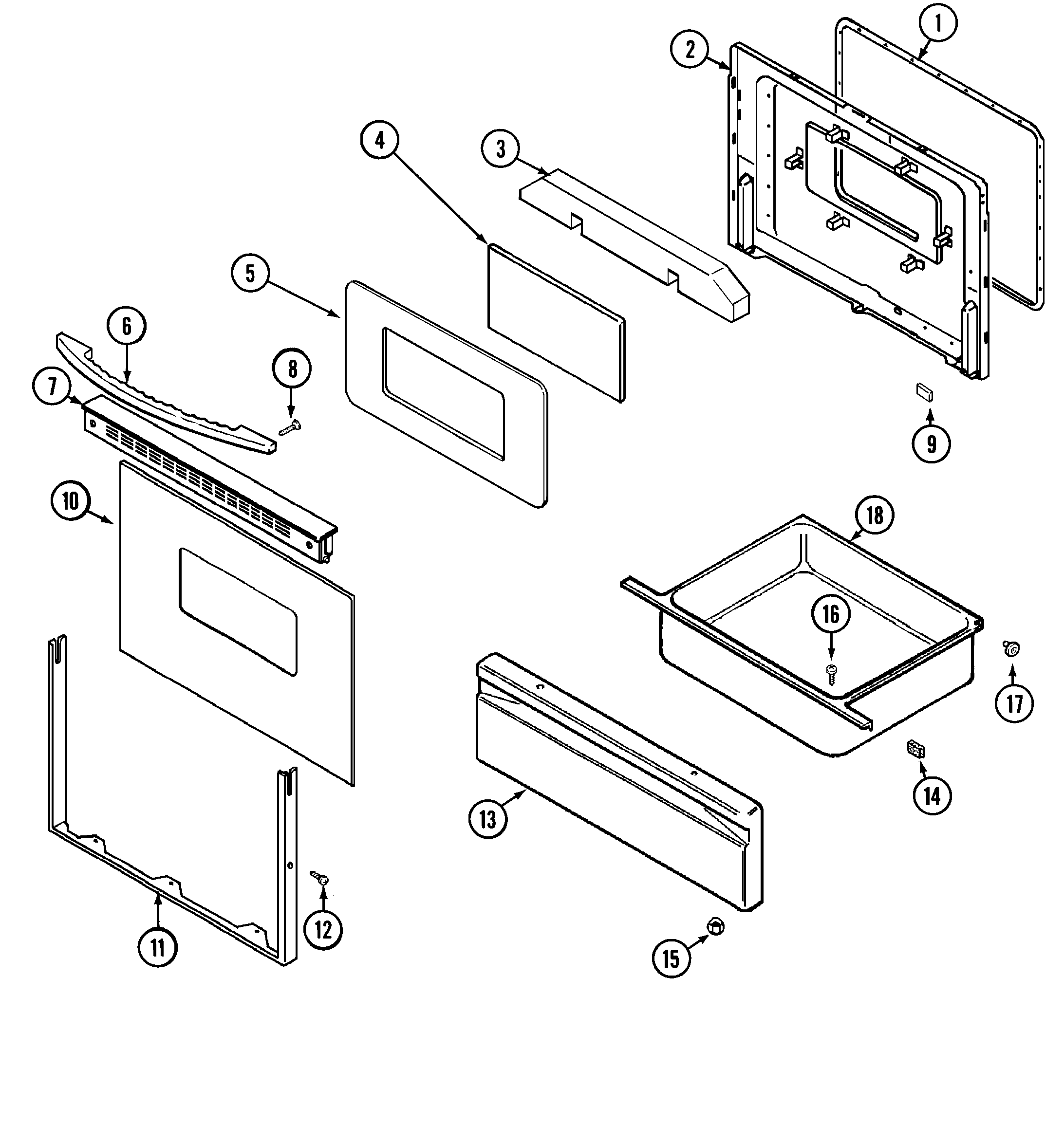 Maytag MER4530AAL door/drawer (aah,aal) diagram