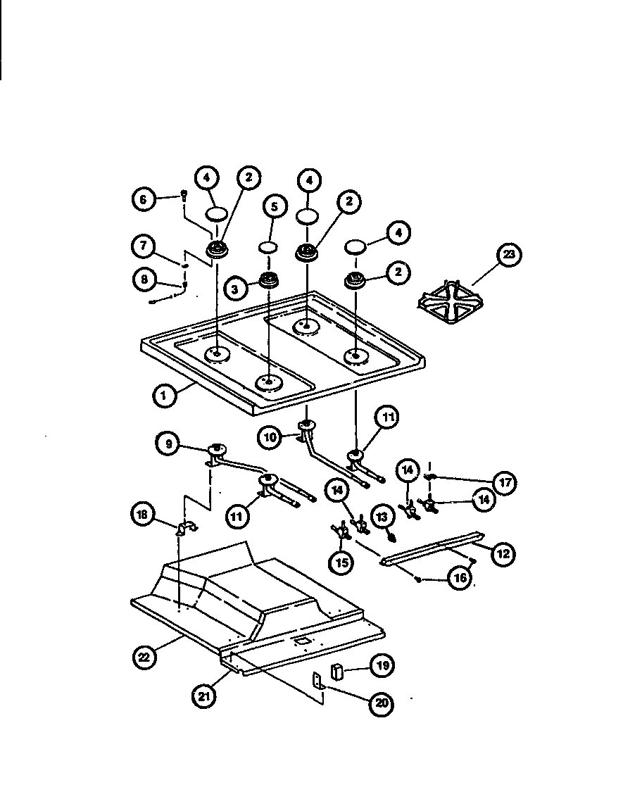 Caloric RST378UL-P1141203N main top diagram