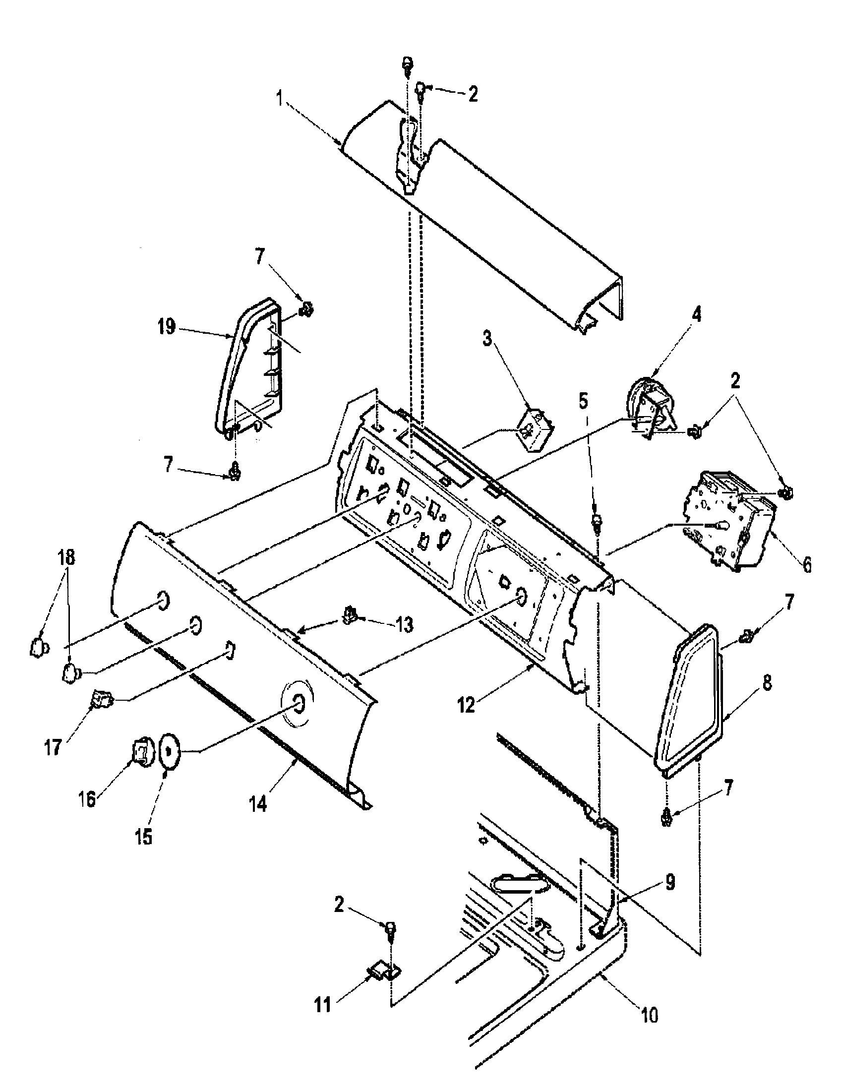 Amana LWD70AW-PLWD70AW control panel diagram