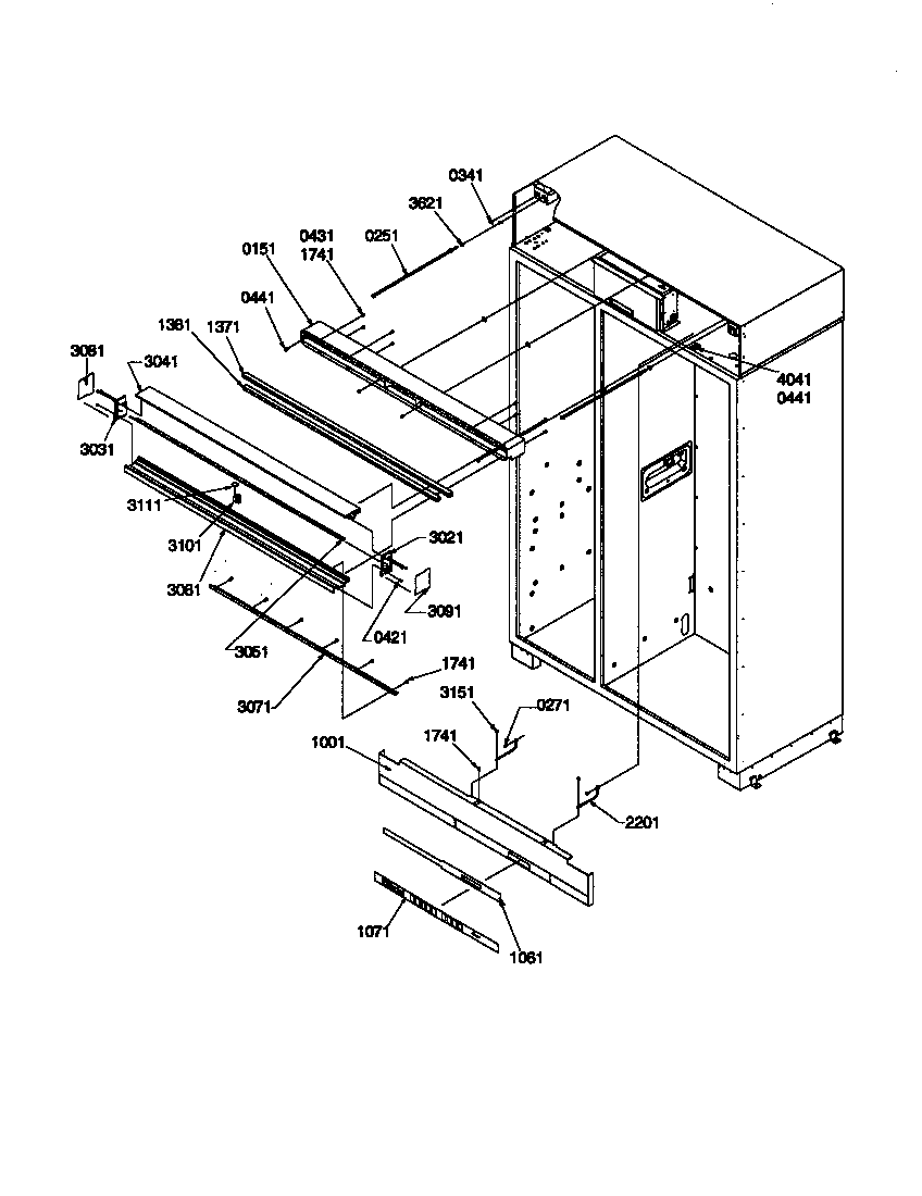 Amana S148DA01-P1305602W upper grille & keyboard diagram