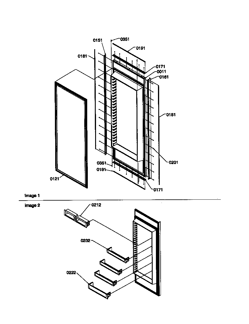 Amana S148DA01-P1305602W ref door assy diagram