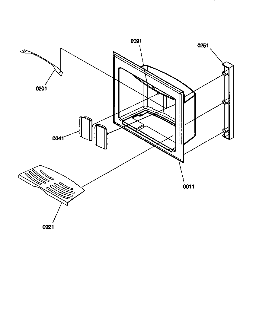 Amana S148DA01-P1305602W 1/4" & 3/4" facade kit diagram