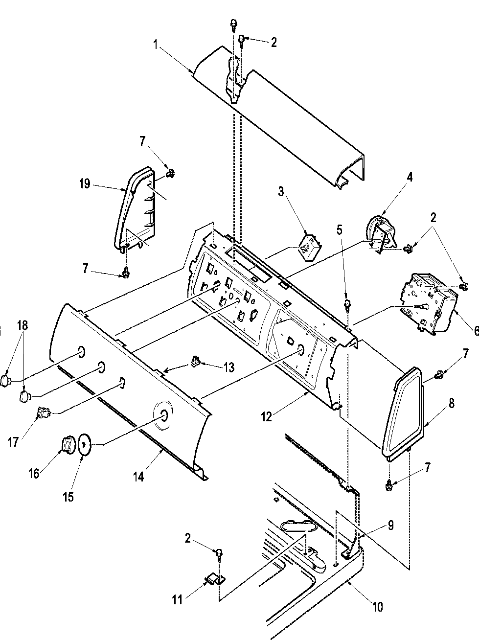 Amana LWC75AW-PLWC75AW control panel diagram