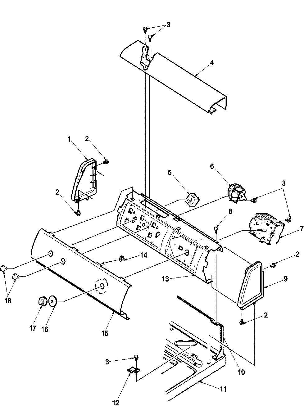 Amana LWD40AW-PLWD40AW control panel diagram