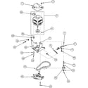 Amana LWC40AW-PLWC40AW motor, belt and pump and idler assy diagram