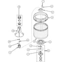 Amana LWC40AW-PLWC40AW agitator, drive bell  and wash tub diagram