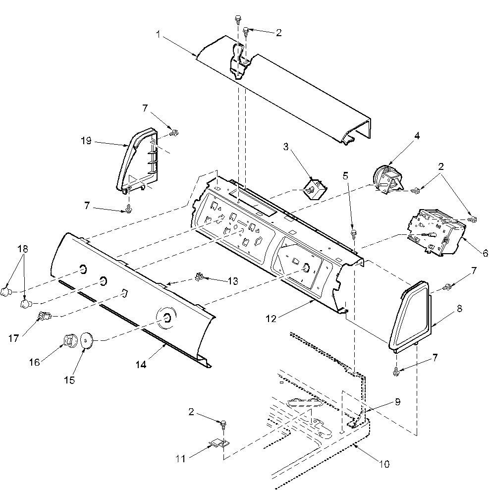 Amana LWX50AW-PLWX50AW control panel diagram