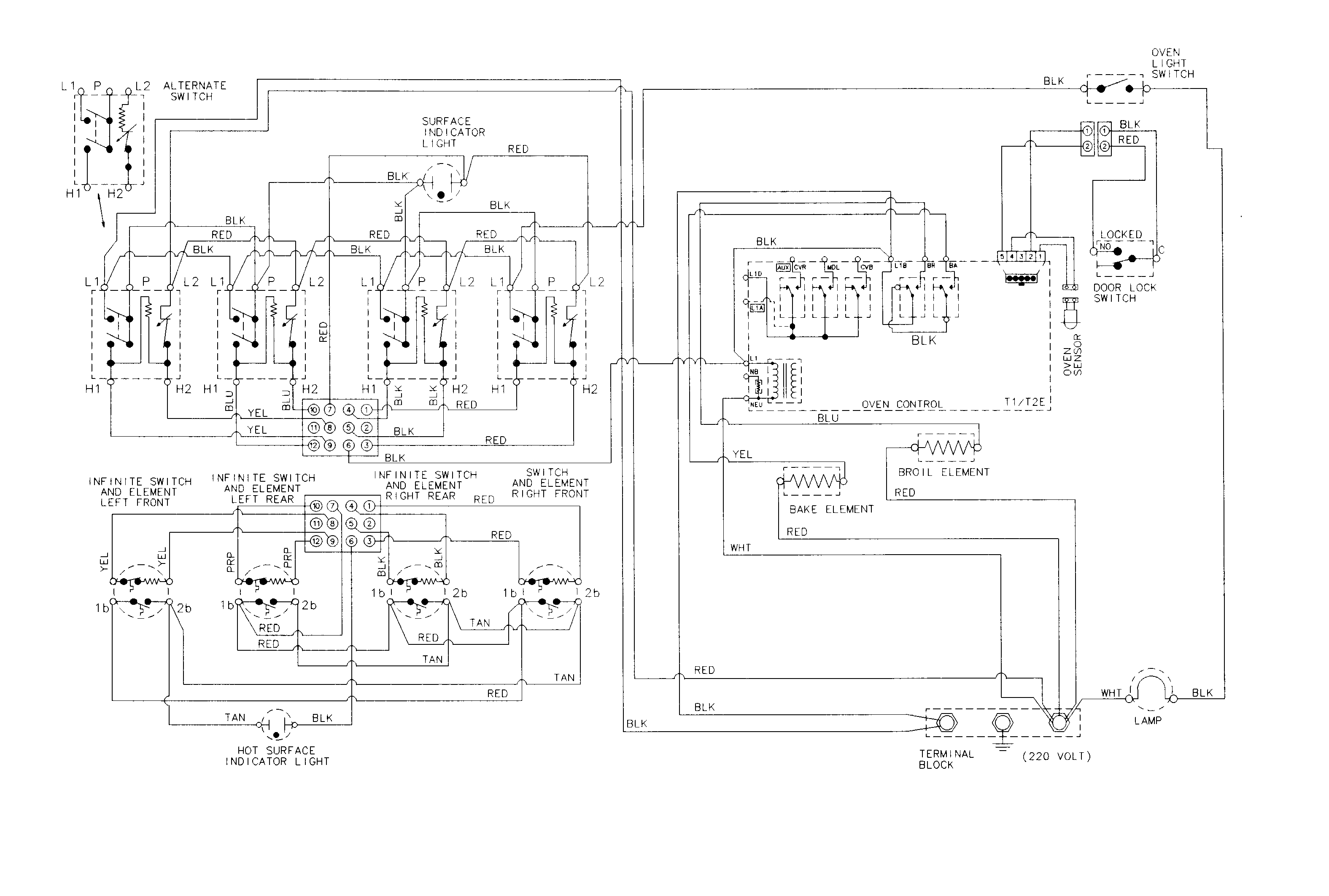 Magic Chef CER3760BGW wiring information diagram