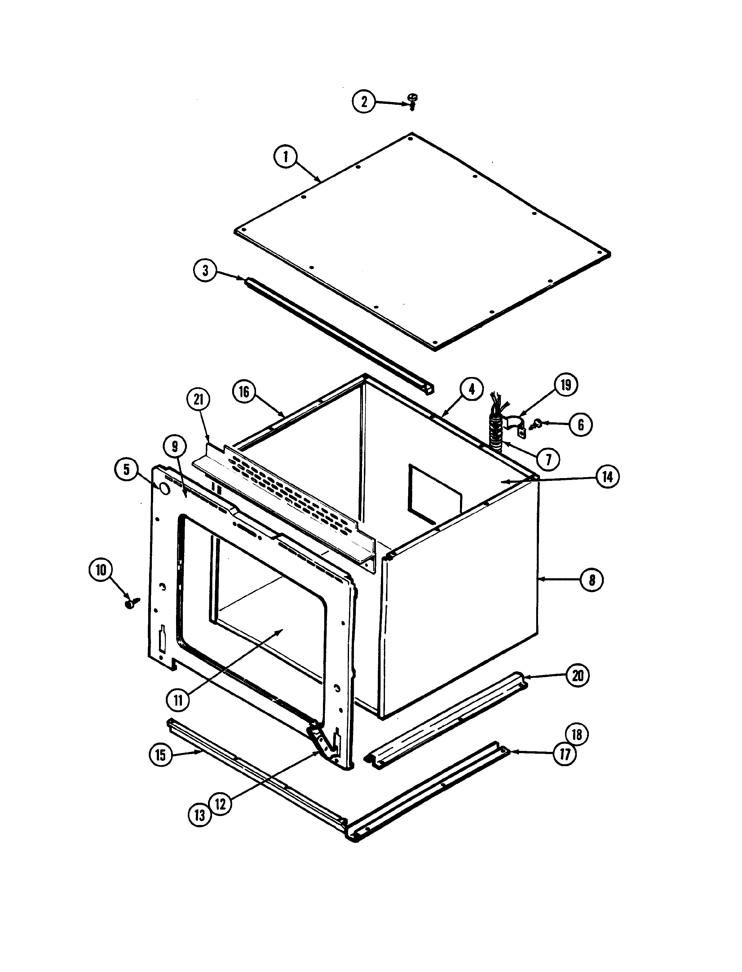 Jenn-Air WW2780W body diagram