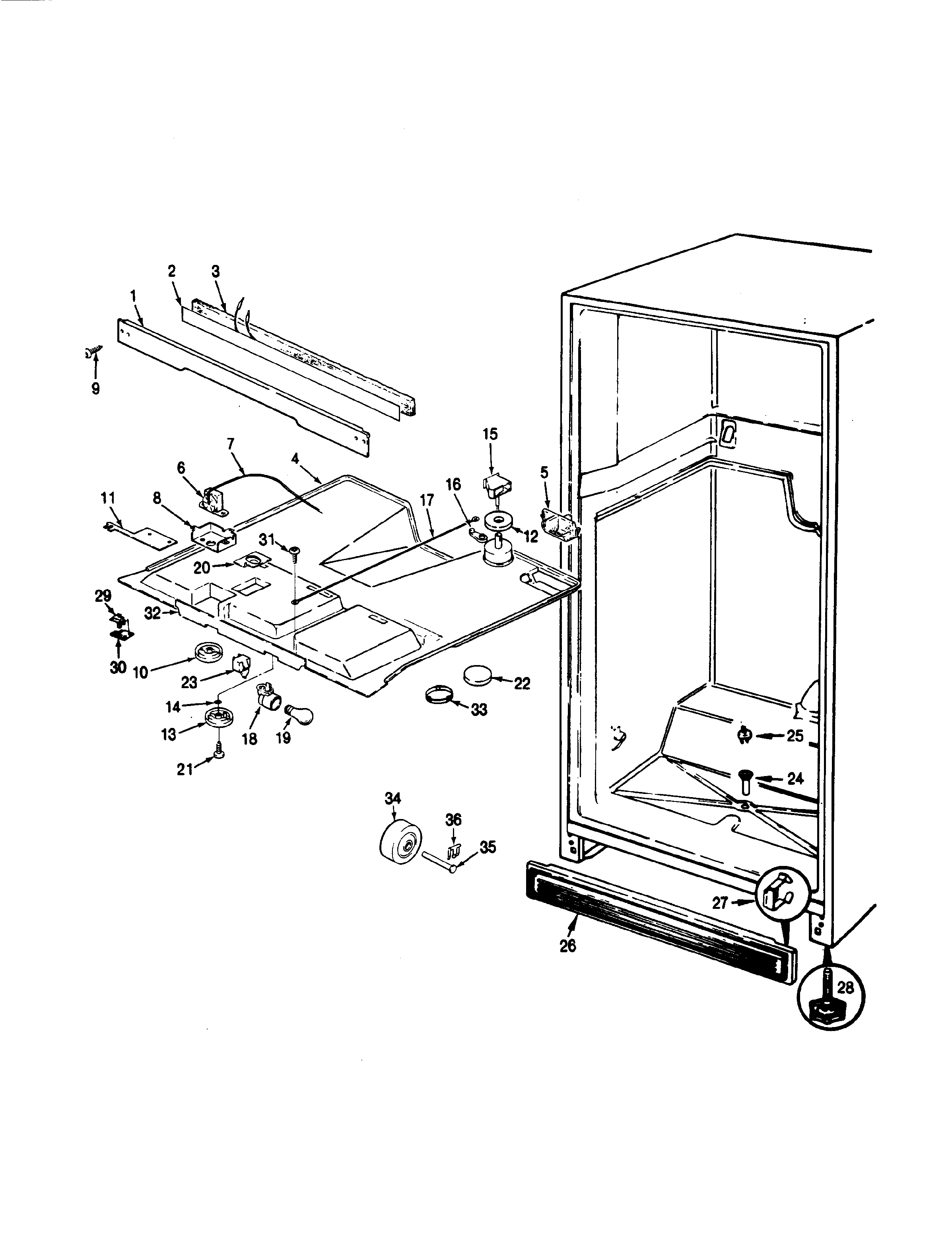 Maytag CNT23X8-CL92A fresh food compartment diagram