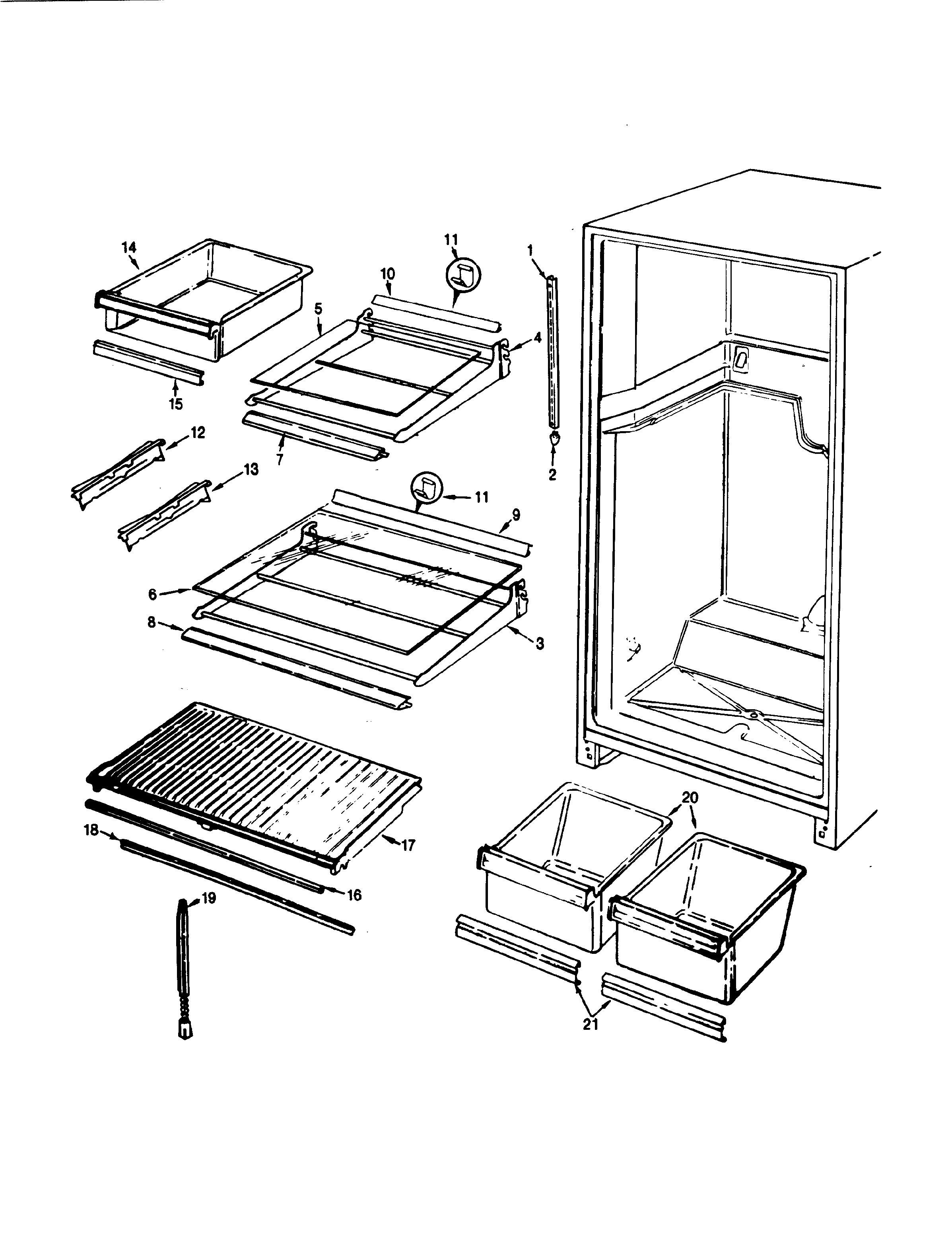 Maytag CNT23X8-CL92A shelves & accessories diagram