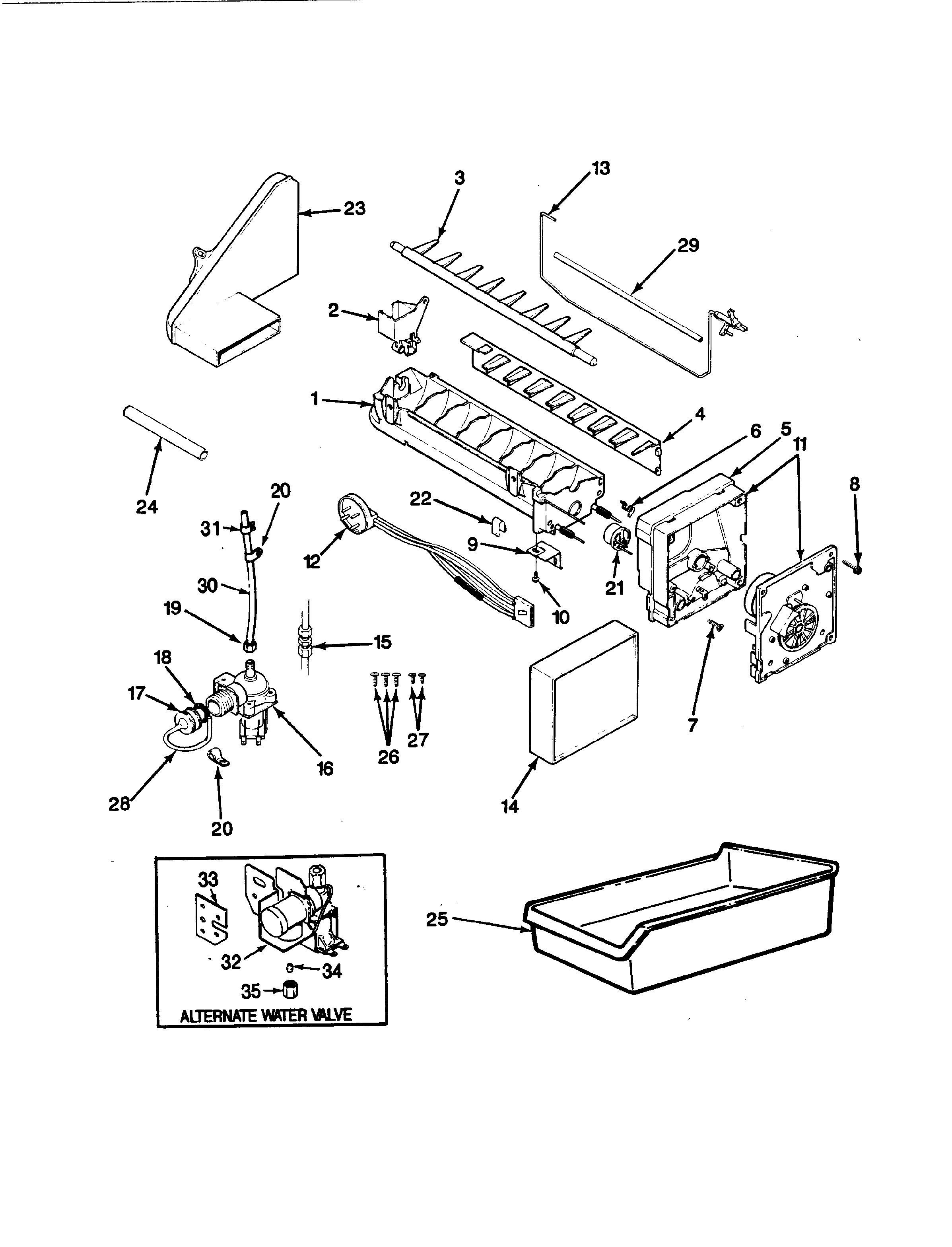 Maytag CNT23X8-CL92A optional ice maker kit diagram