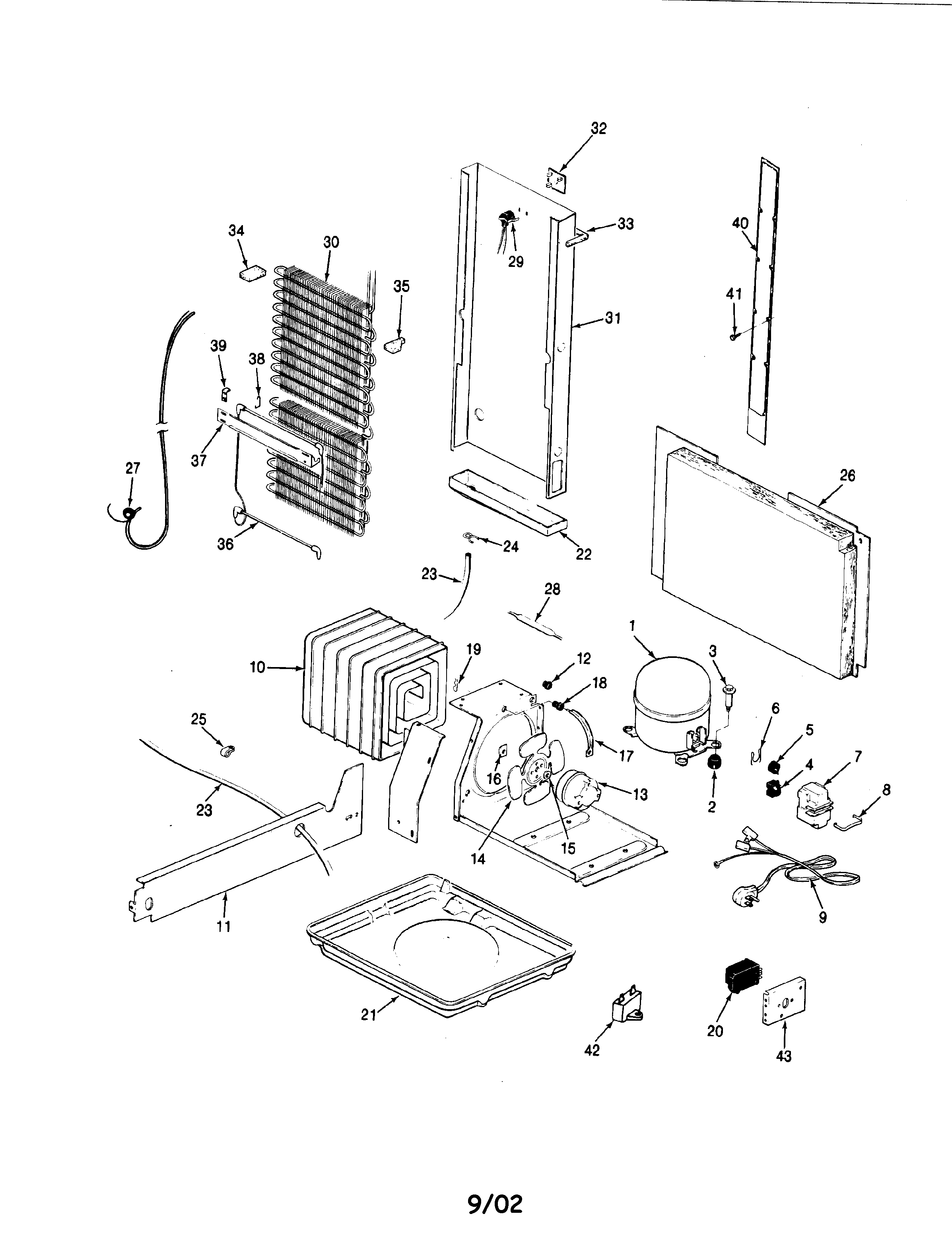 Magic Chef RC20LN-2AD-BU01A unit compartment & system diagram