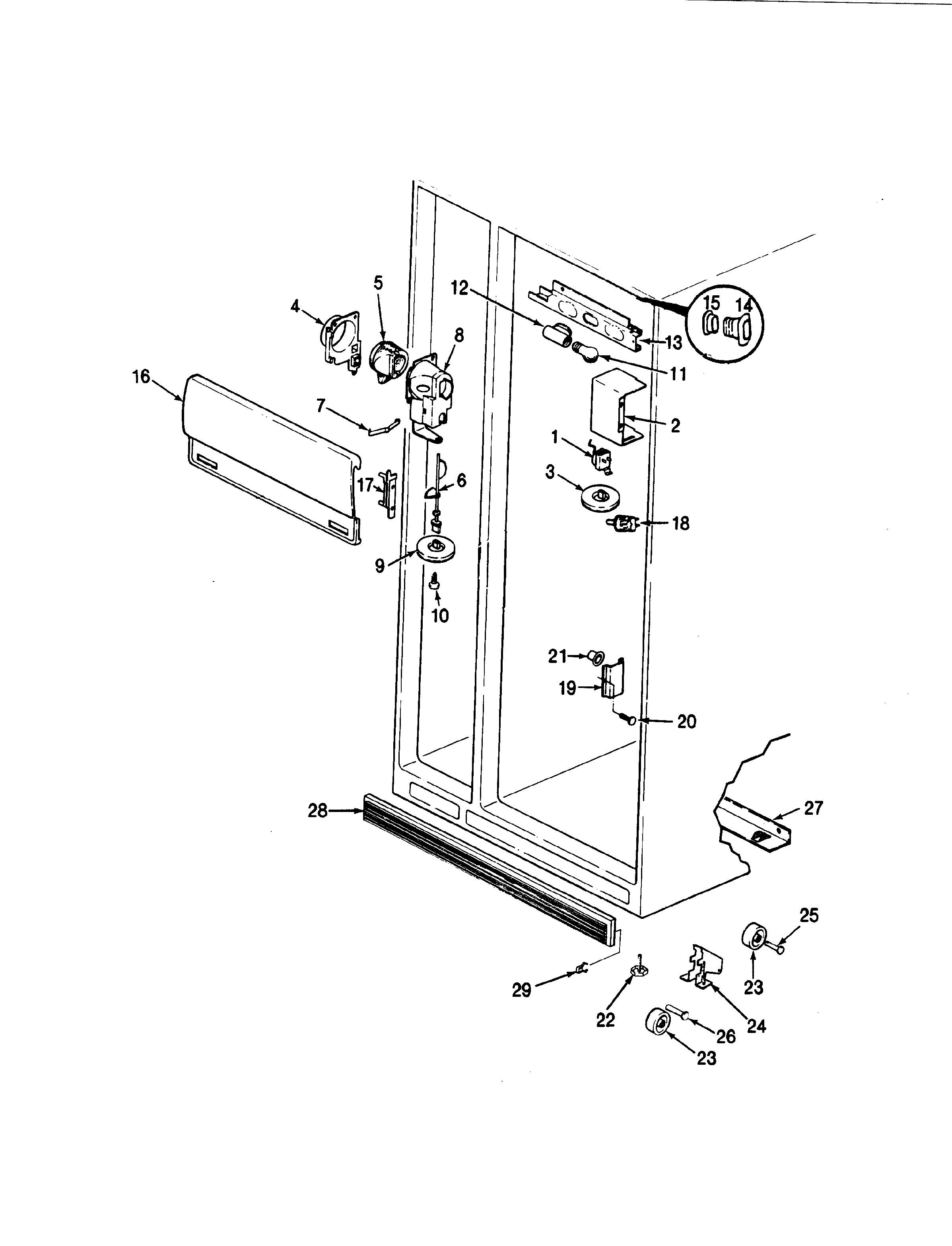 Magic Chef RC20LN-2AD-BU01A fresh food compartment diagram
