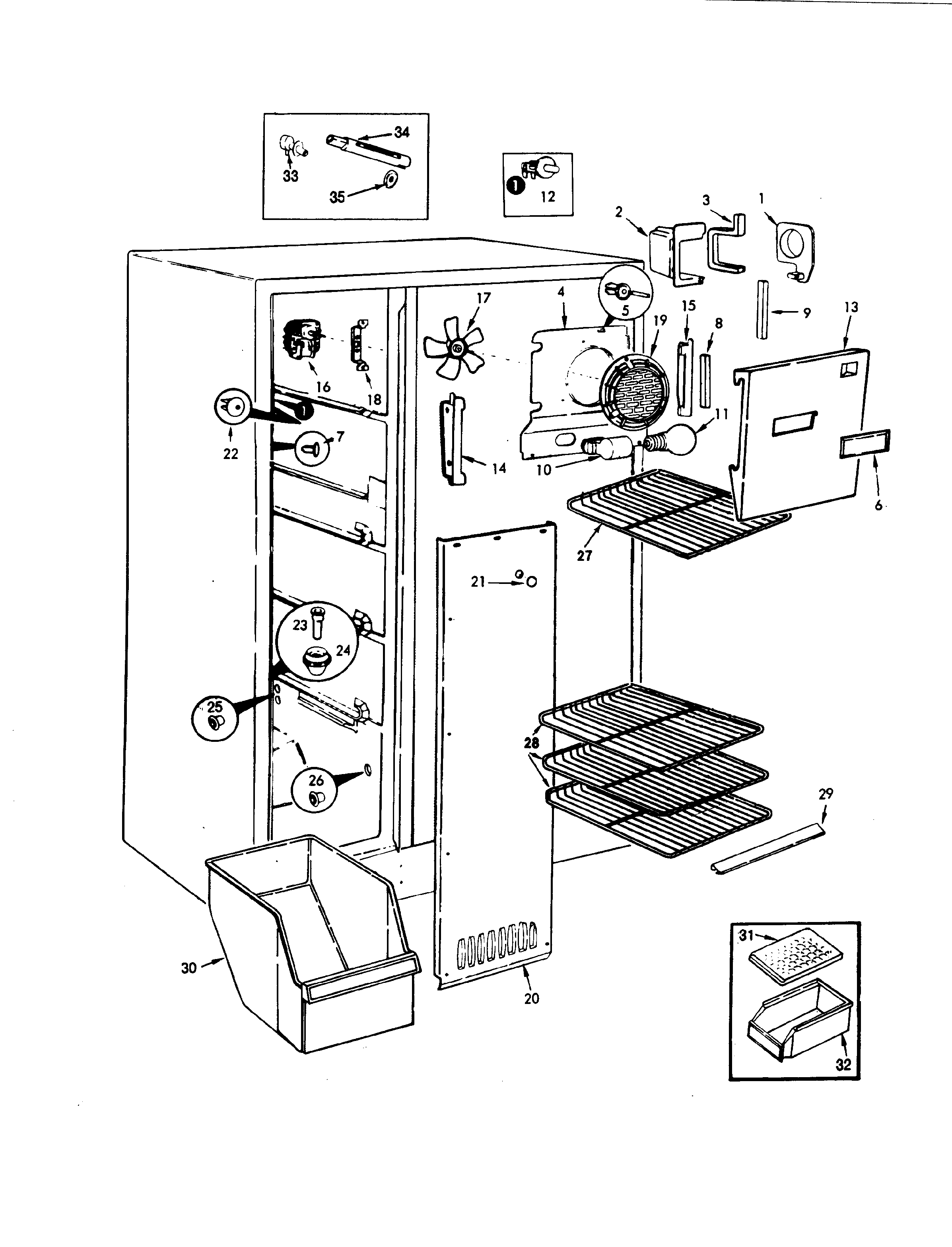 Magic Chef RC20LN-2AD-BU01A freezer compartment diagram