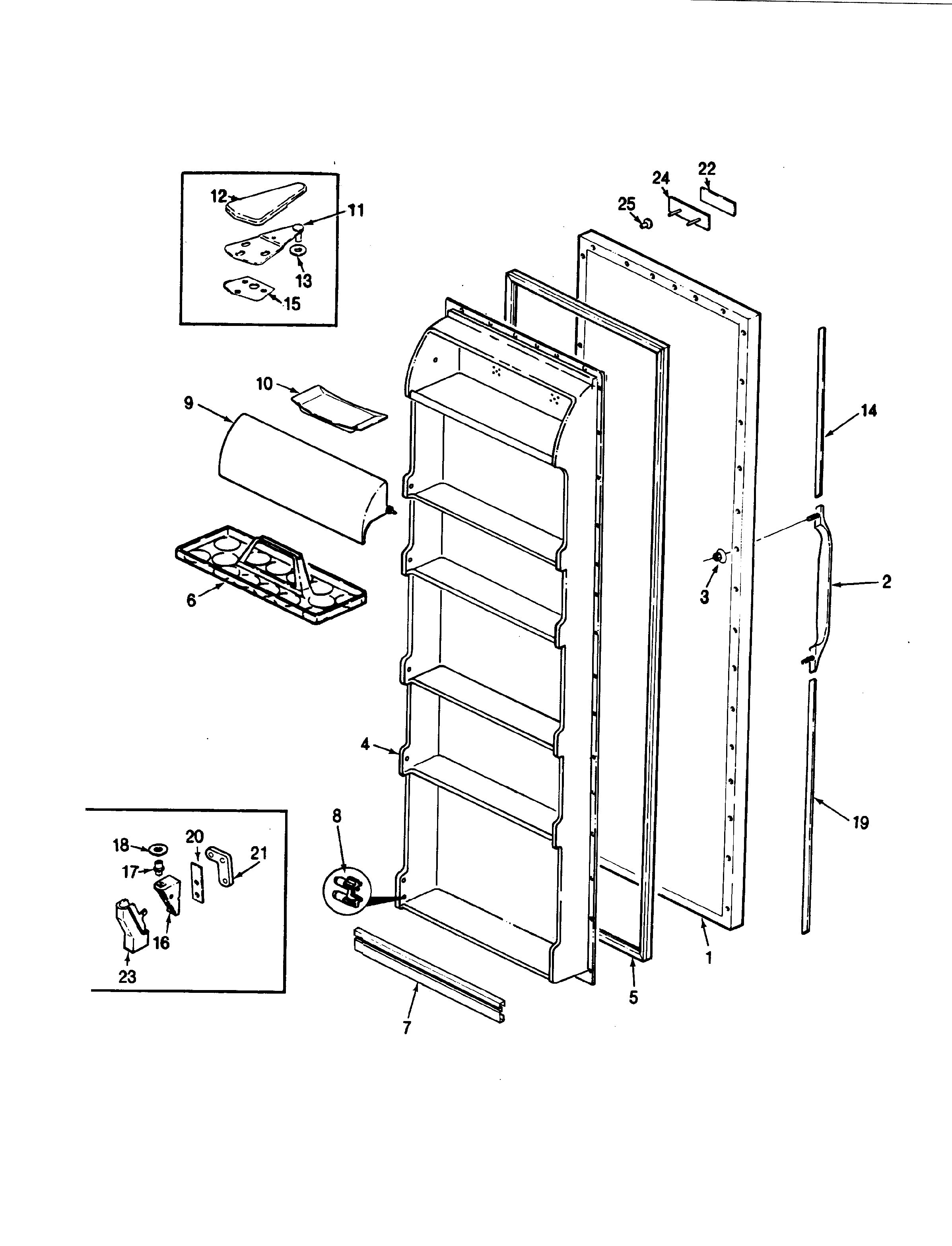 Magic Chef RC20LN-2AD-BU01A fresh food door diagram