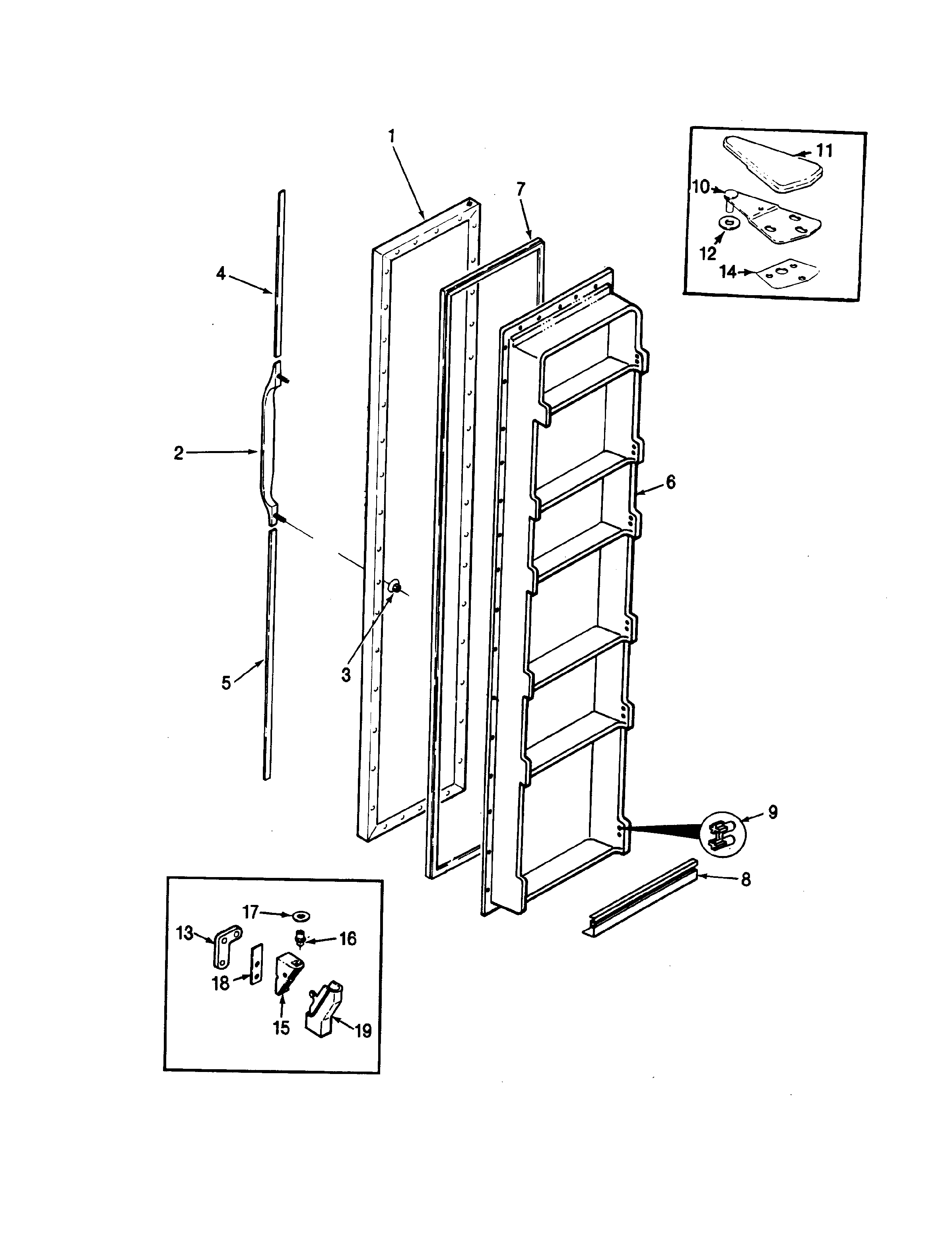 Magic Chef RC20LN-2AD-BU01A freezer door diagram