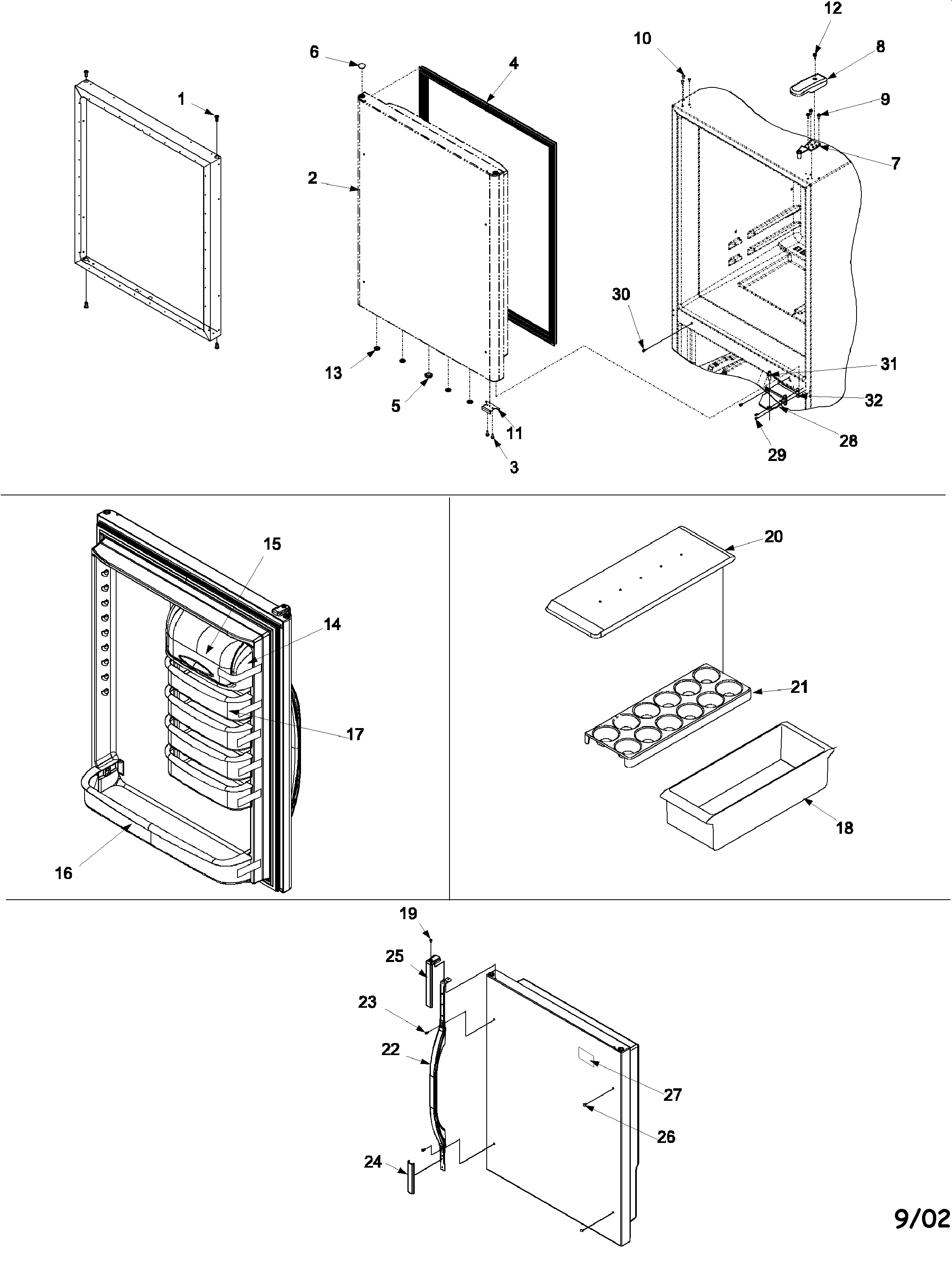 Kenmore 59672234200 refrigerator door diagram